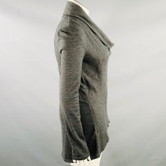 HELMUT LANG Size L Grey Charcoal Wool Zip Up Sweater