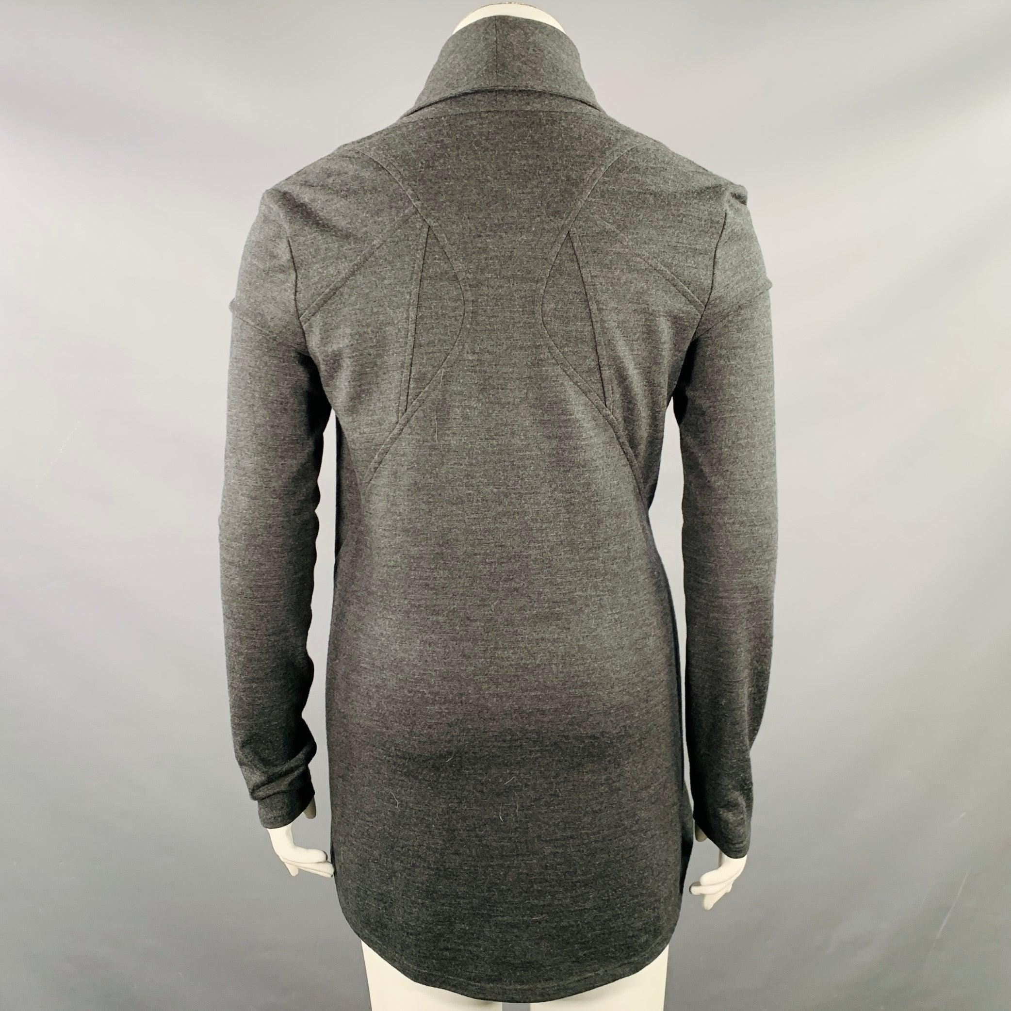 Gris HELMUT LANG Taille L Pull zippé en laine gris anthracite en vente