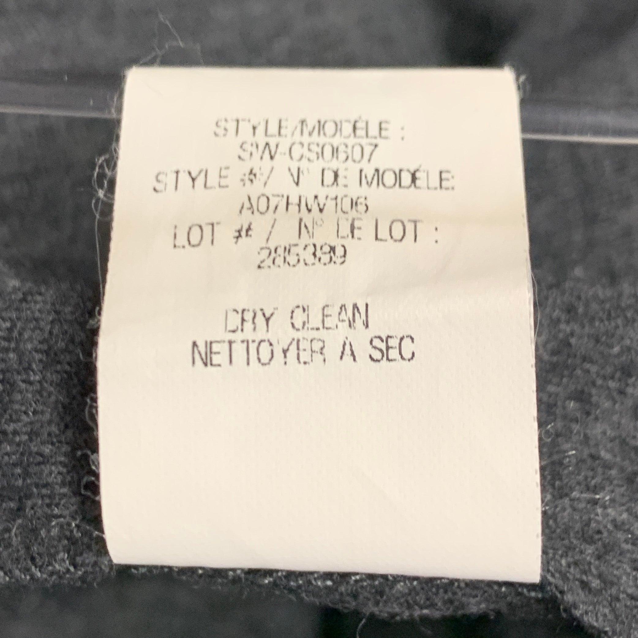 HELMUT LANG Taille L Pull zippé en laine gris anthracite en vente 1