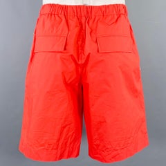 HELMUT LANG Size L Red Cotton Zip Pockets Shorts