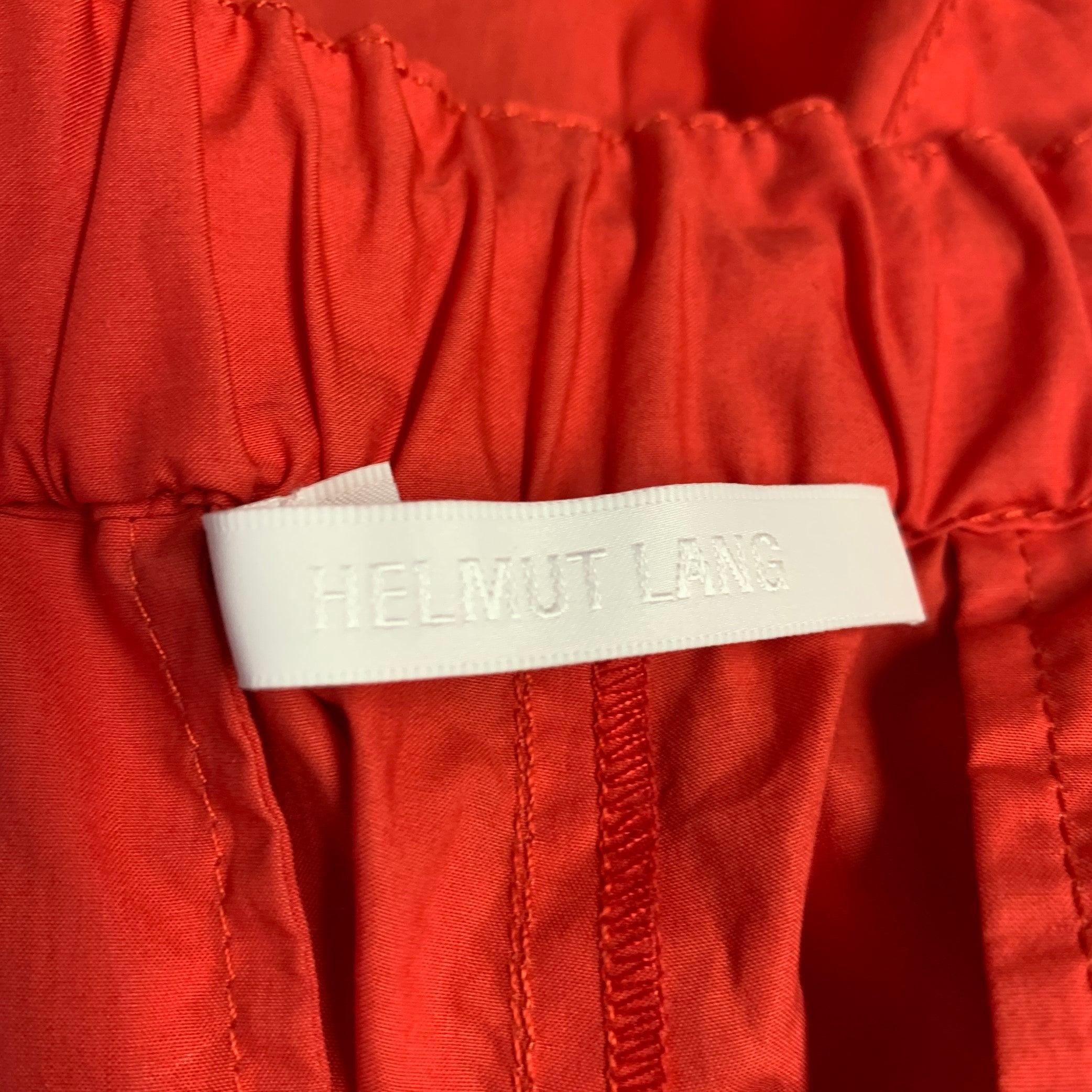 Rosso Pantaloncini HELMUT LANG taglia L in cotone rosso con tasche a zip in vendita