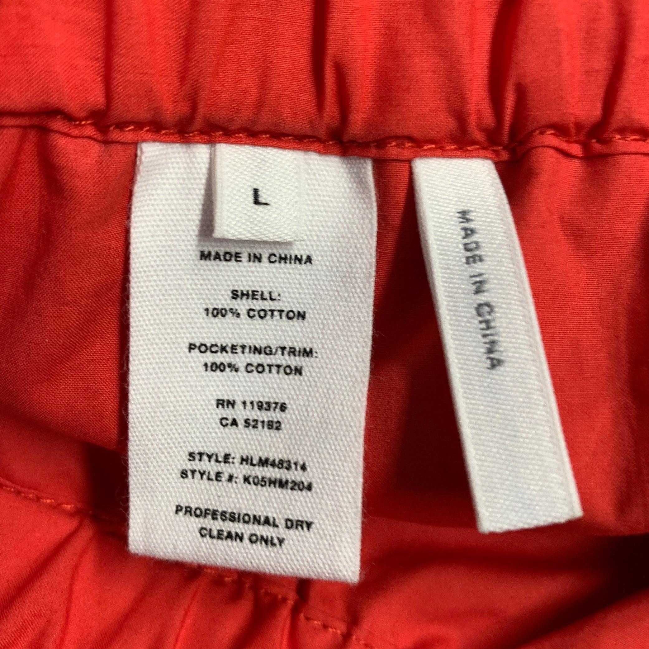 Pantaloncini HELMUT LANG taglia L in cotone rosso con tasche a zip In condizioni ottime in vendita a San Francisco, CA