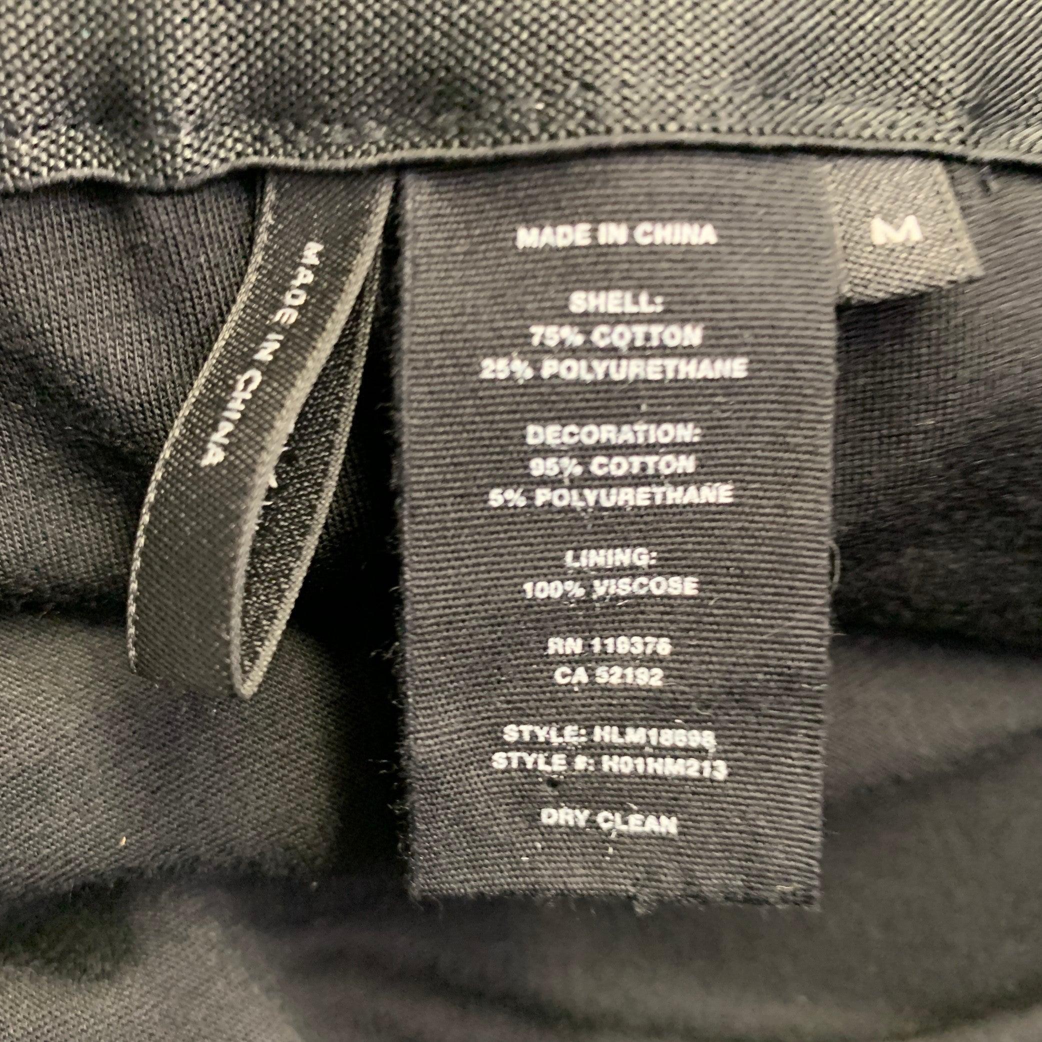 Pantaloncini HELMUT LANG Taglia M Nero Antracite in cotone rivestito a doppio strato in vendita 2