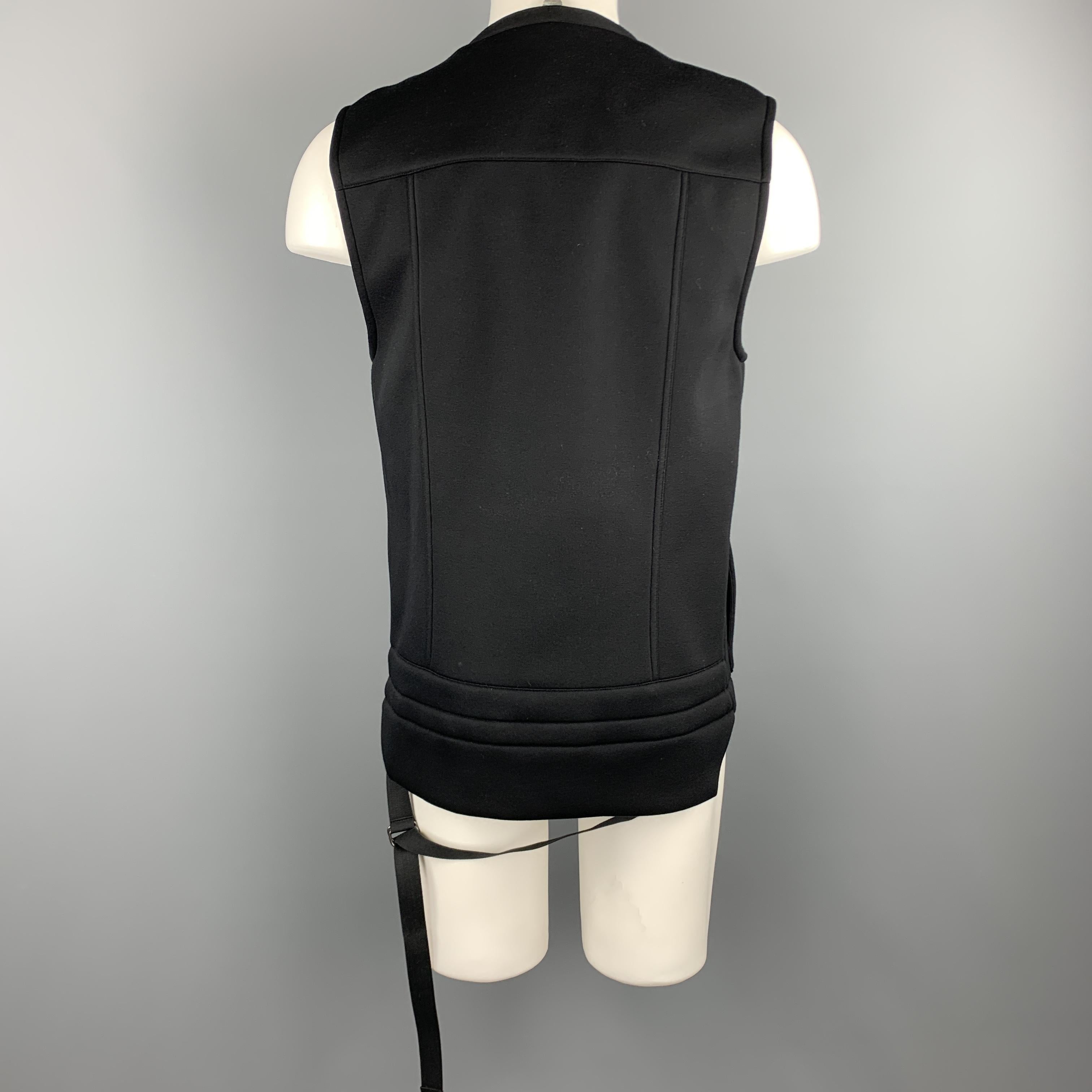 Men's HELMUT LANG Size M Black Jersey Tactical Bondage Strap Vest