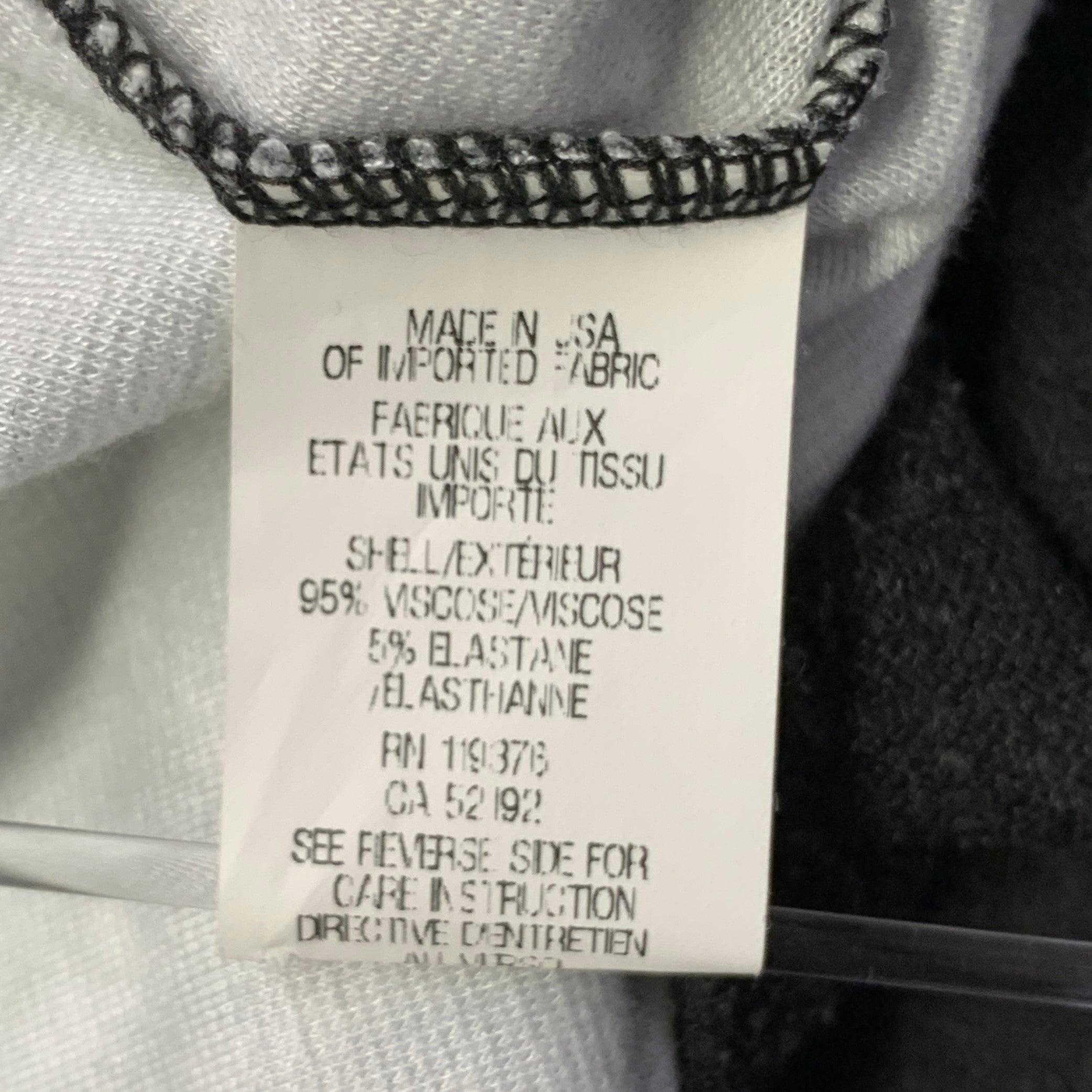 HELMUT LANG Size M Black White Abstract Print Viscose Blend Contrast Trim Crew Neck Pullover For Sale 2