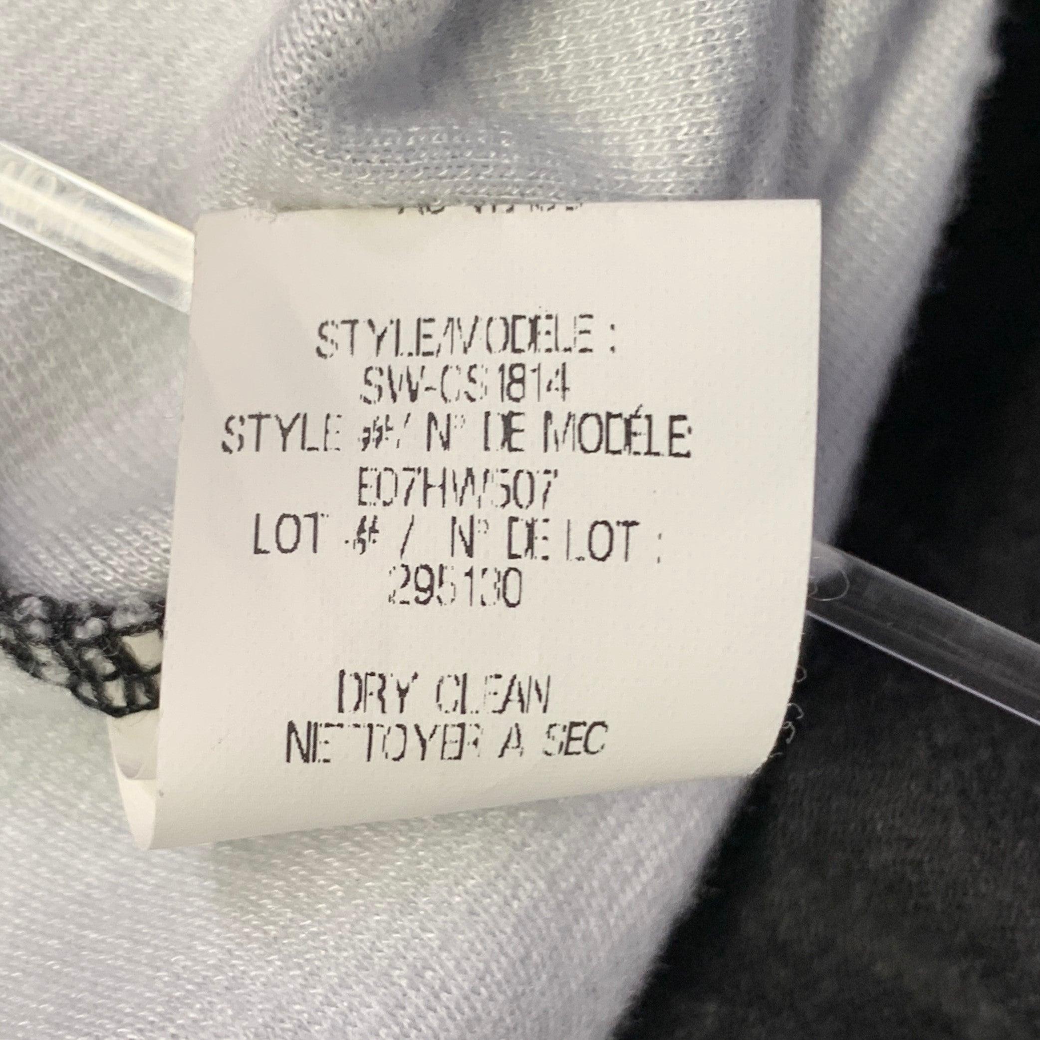 HELMUT LANG Size M Black White Abstract Print Viscose Blend Contrast Trim Crew Neck Pullover For Sale 3