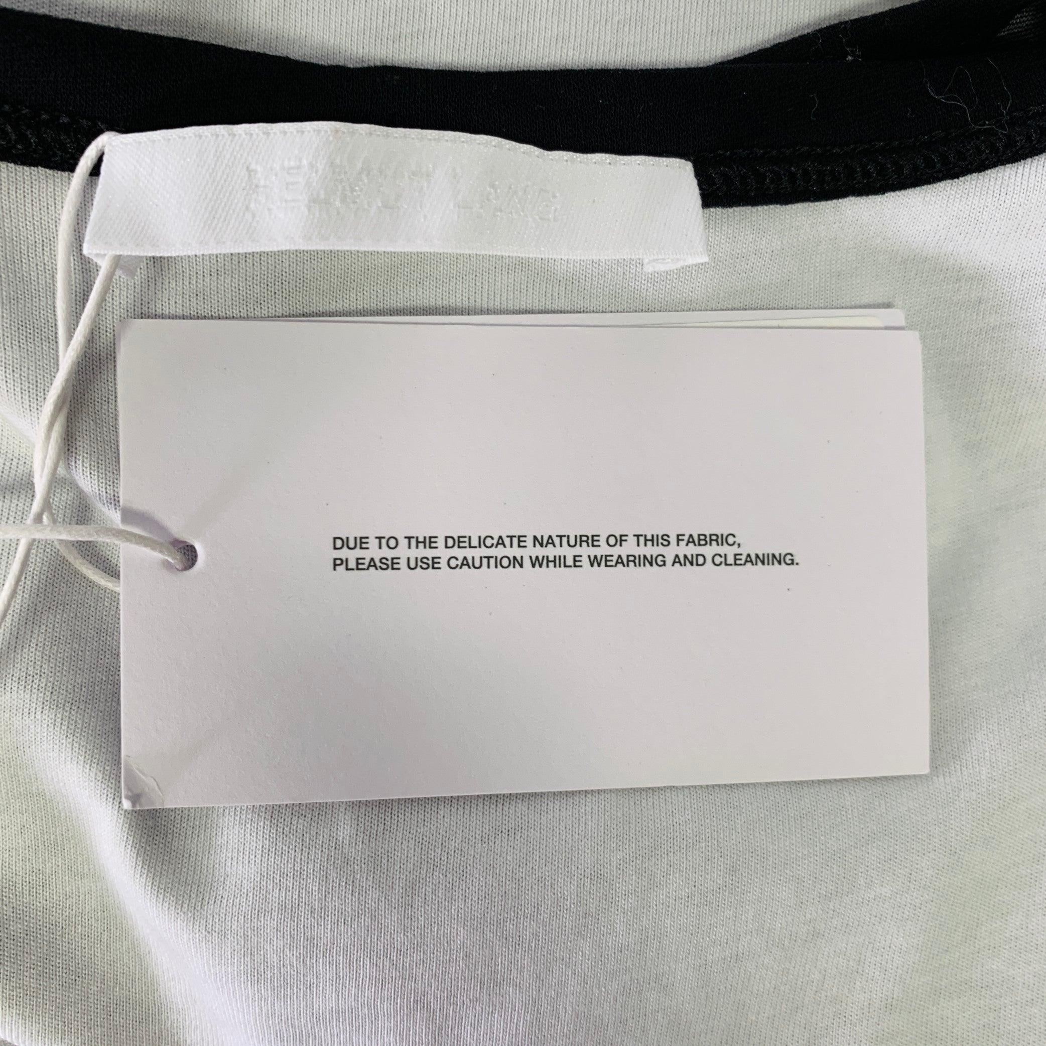Women's HELMUT LANG Size M Black White Cotton Layered Bubble Hem Dress For Sale