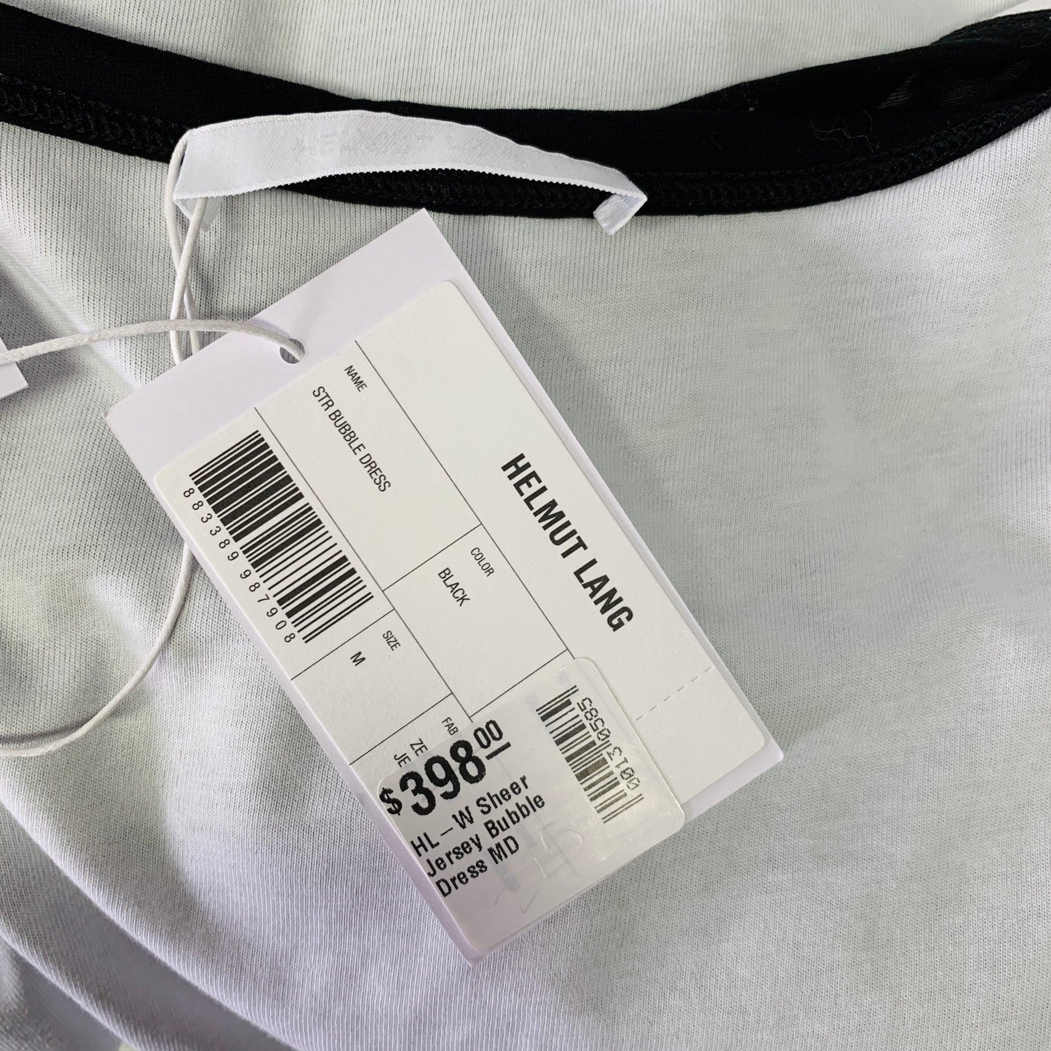 HELMUT LANG Size M Black White Cotton Layered Bubble Hem Dress For Sale 1