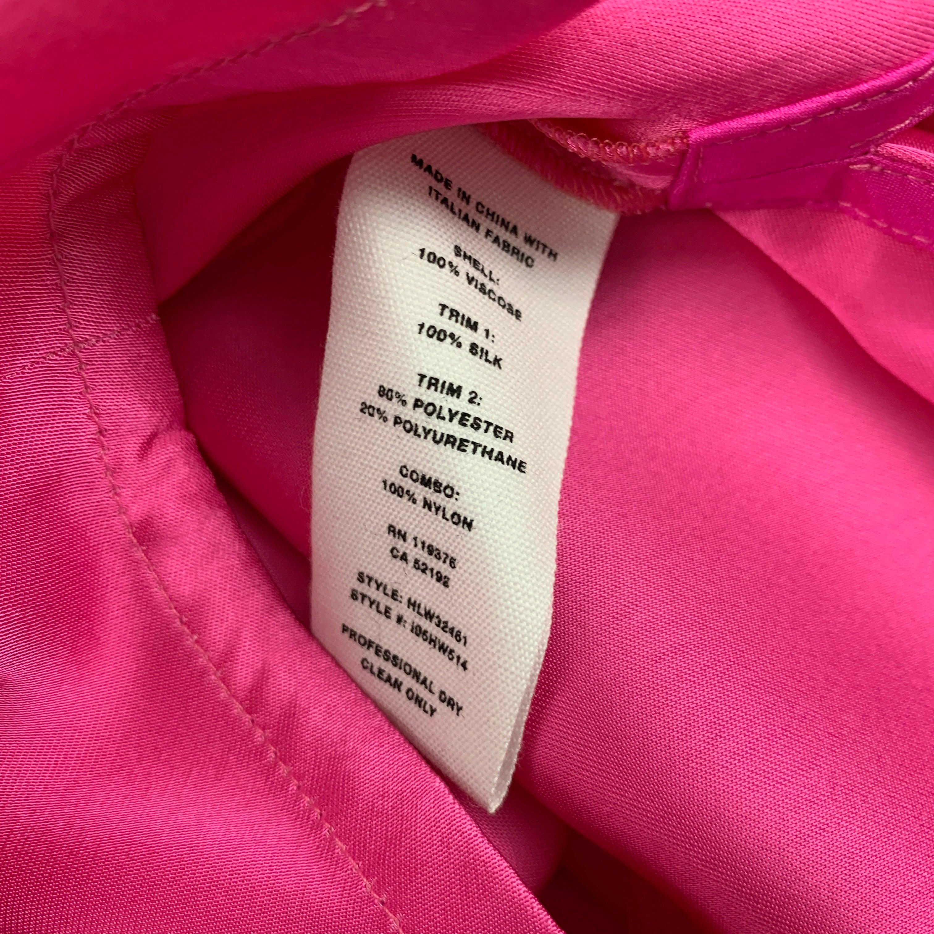 Women's HELMUT LANG Size M Pink Black Lace Viscose Slip Dress Top For Sale