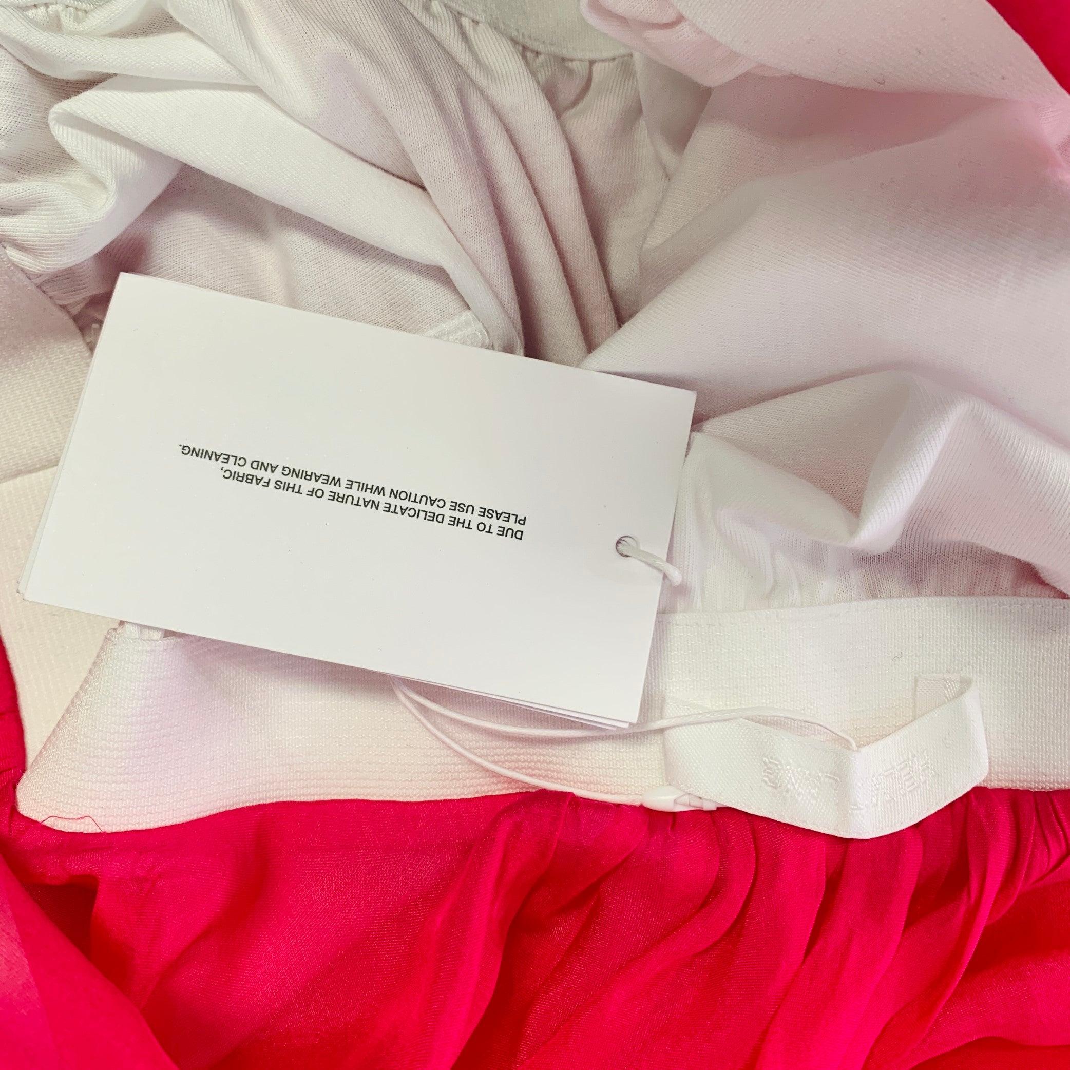 Women's HELMUT LANG Size M Pink Silk Bubble Hem Skirt For Sale