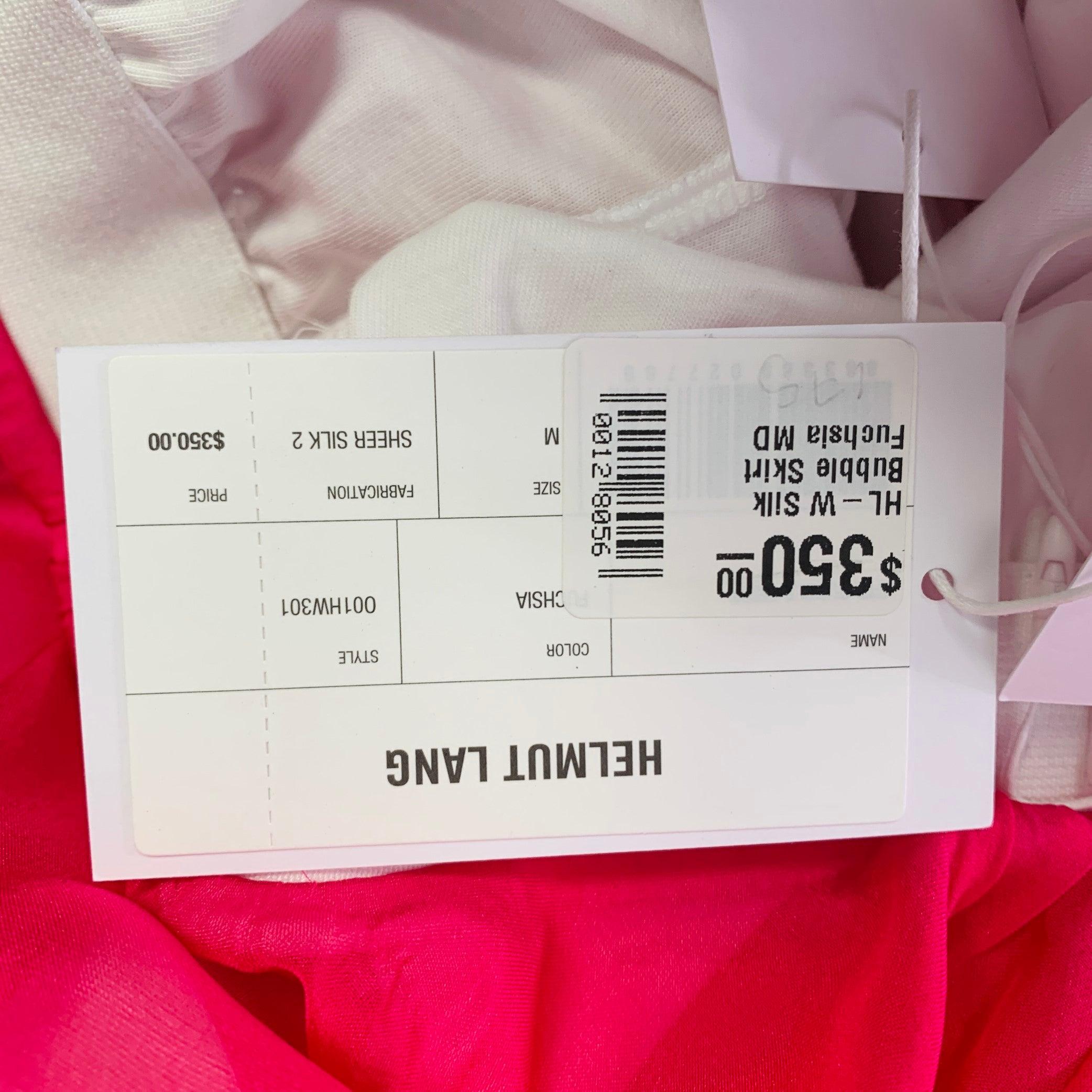 HELMUT LANG Size M Pink Silk Bubble Hem Skirt For Sale 1