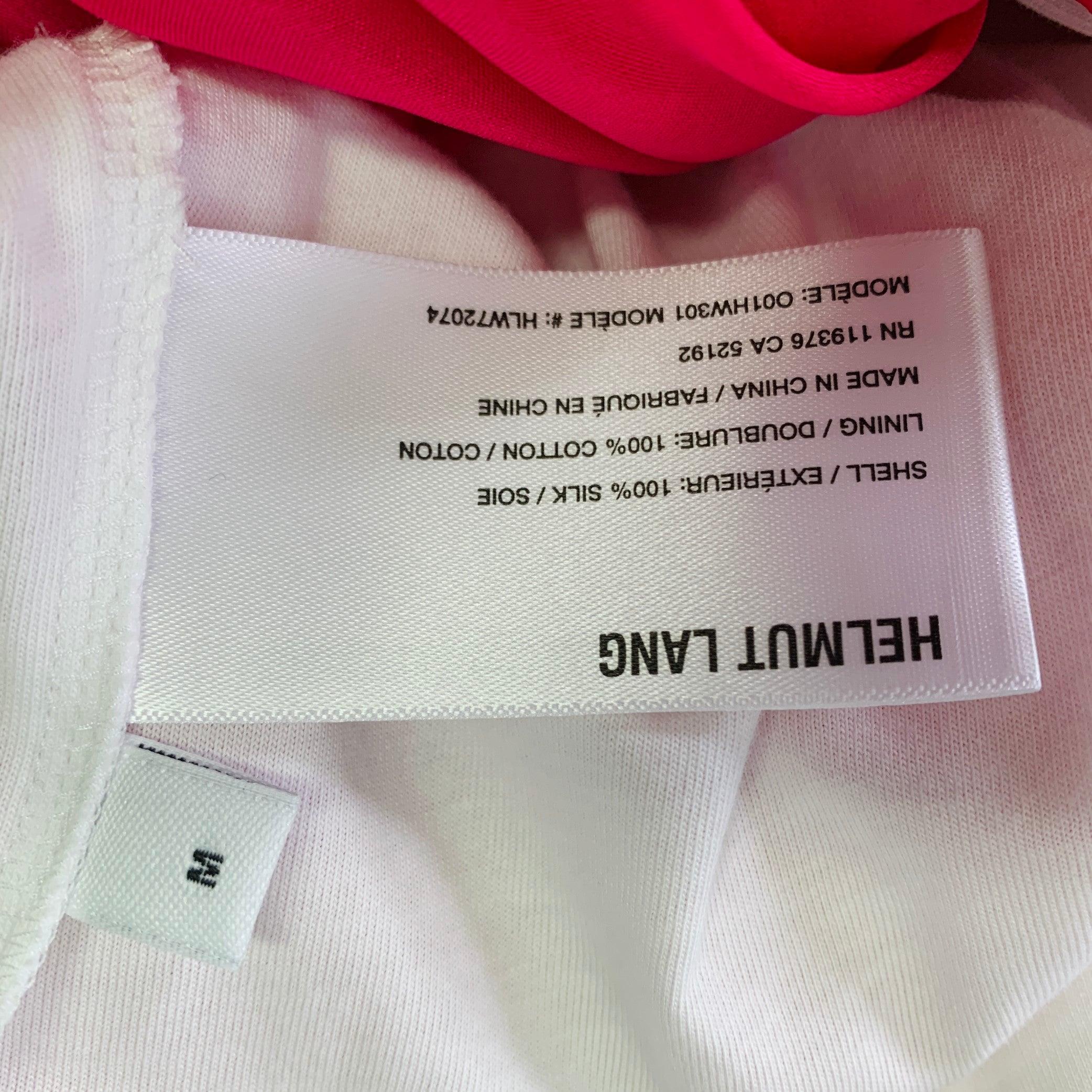 HELMUT LANG Size M Pink Silk Bubble Hem Skirt For Sale 2