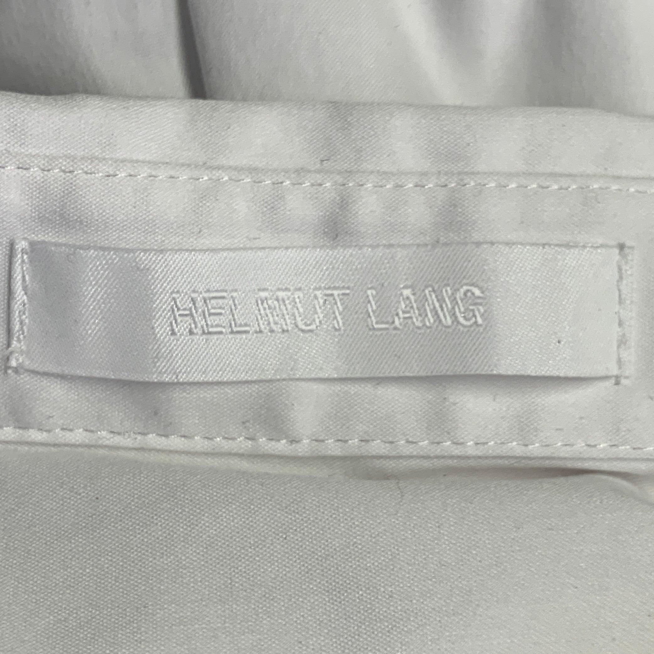 HELMUT LANG Größe M Weißes Baumwollmischung Langarmhemd mit Knopfleiste im Angebot 2