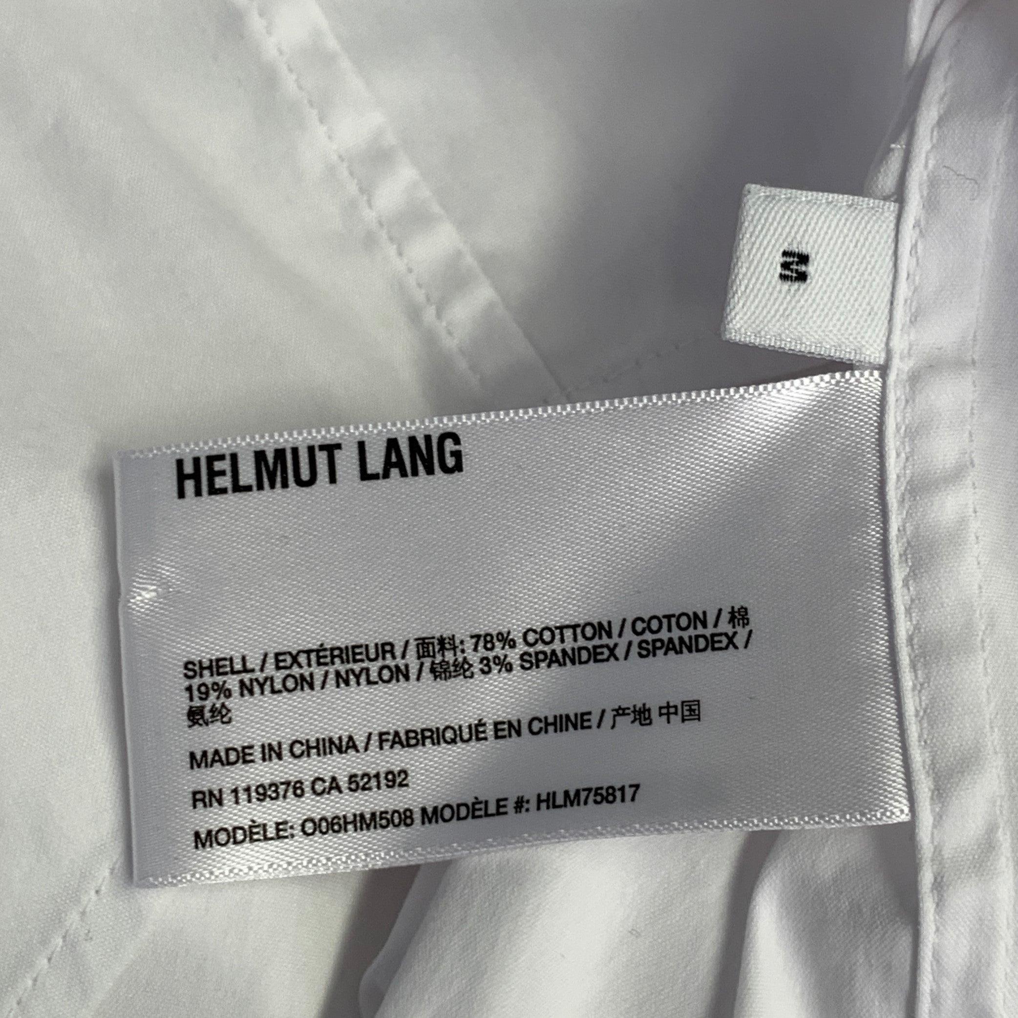 HELMUT LANG Größe M Weißes Baumwollmischung Langarmhemd mit Knopfleiste im Angebot 3