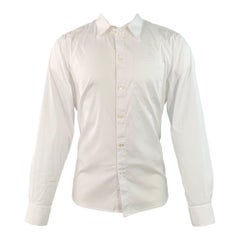 HELMUT LANG Taglia M Camicia a manica lunga in misto cotone bianco con bottoni