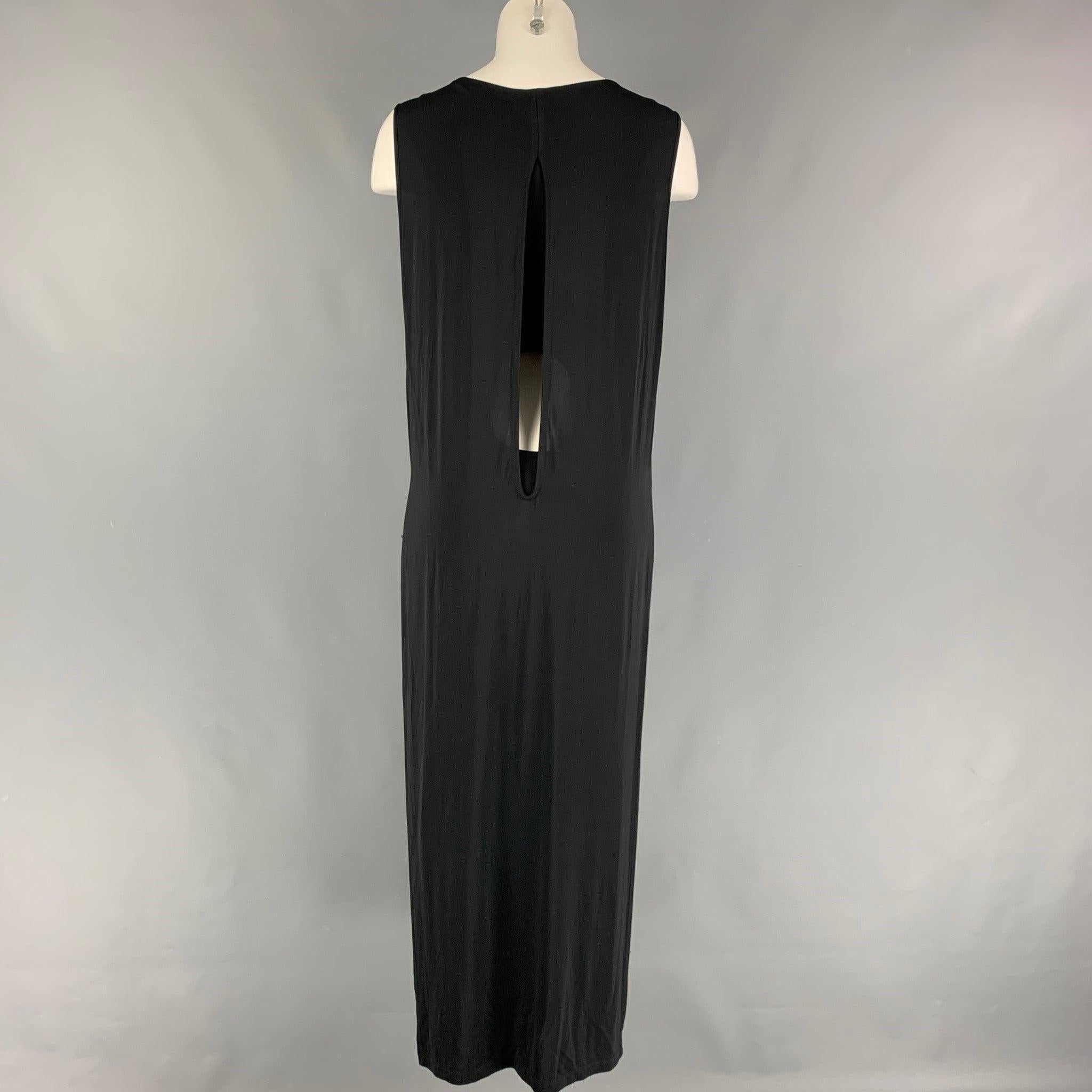 HELMUT LANG Size S Black High Slit Shift Dress In Excellent Condition For Sale In San Francisco, CA