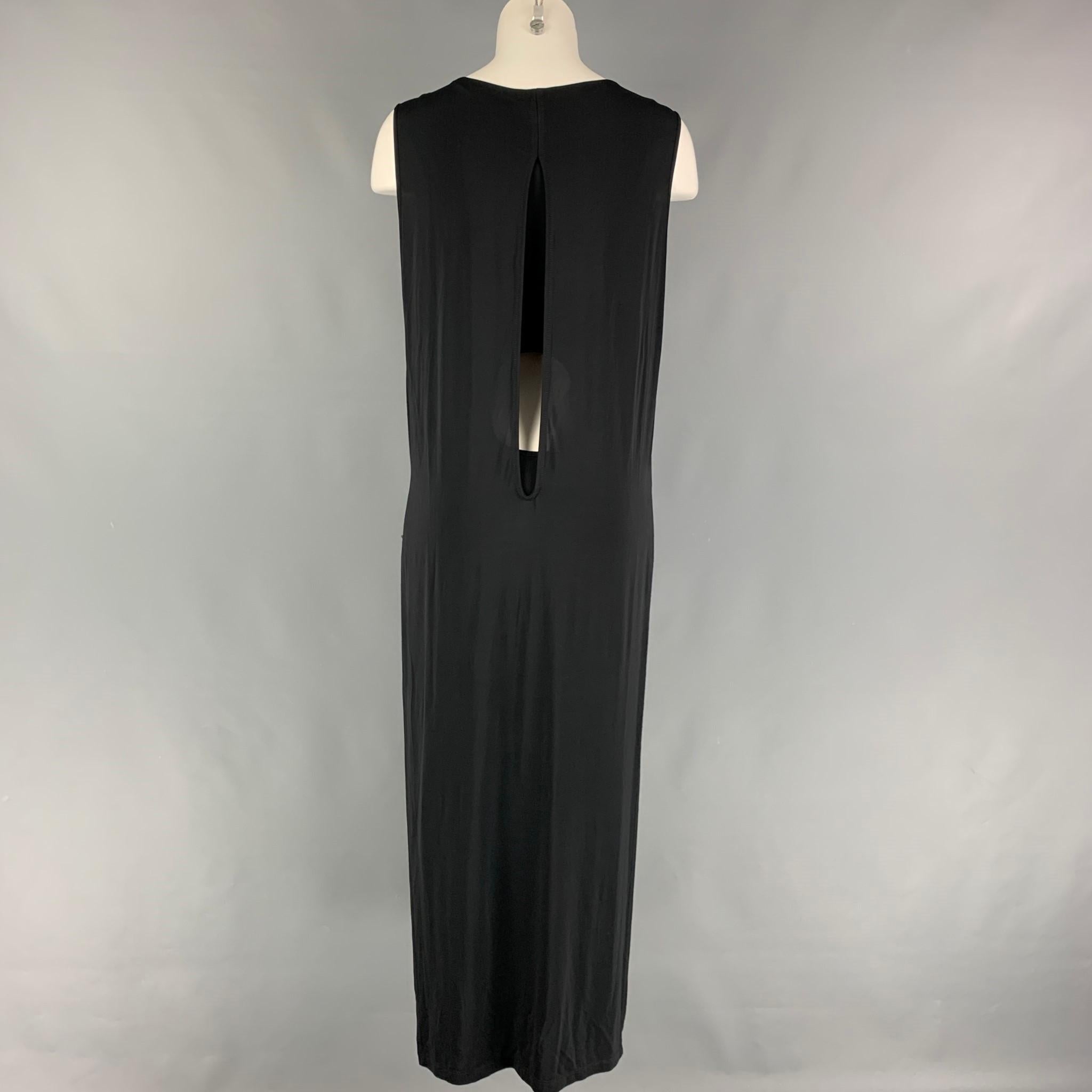 HELMUT LANG Size S Black High Slit Shift Dress In New Condition In San Francisco, CA