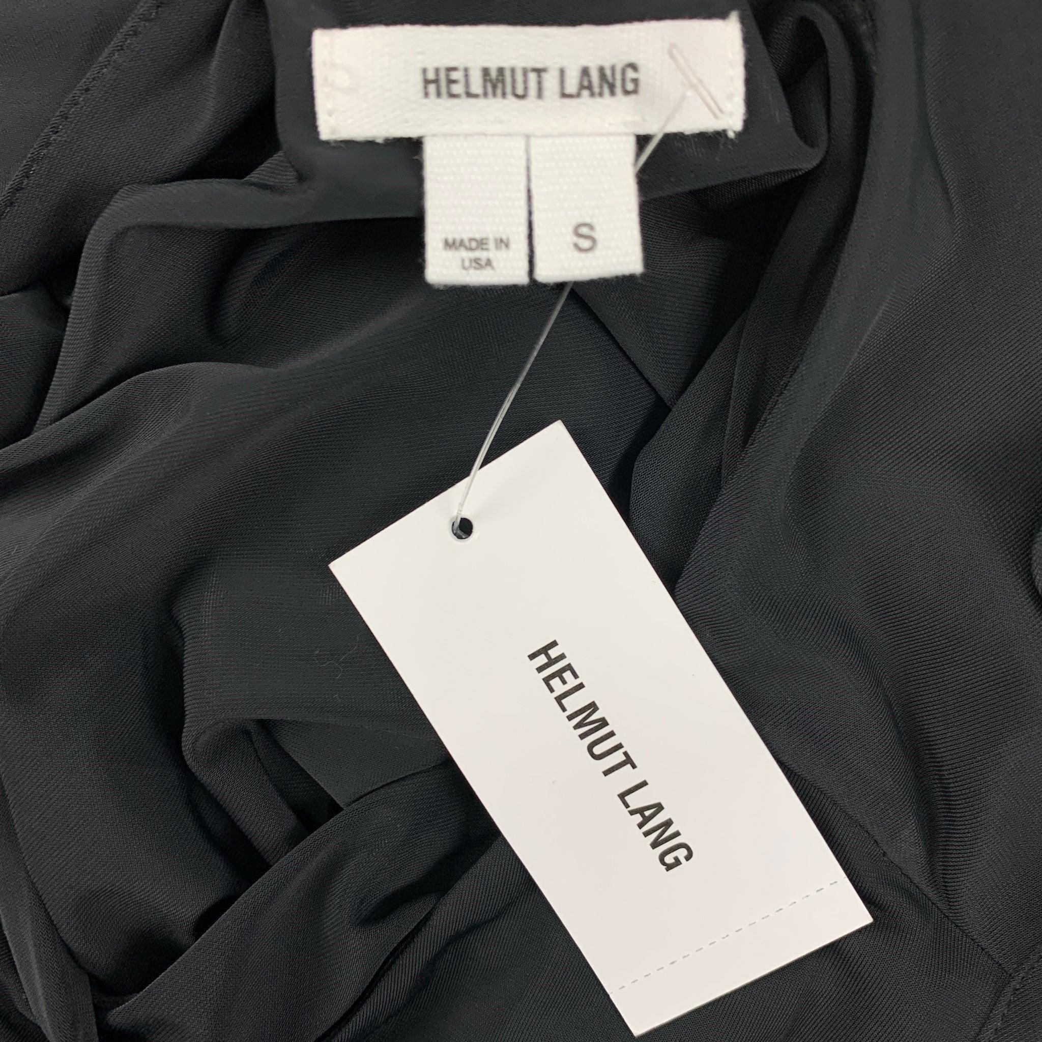 HELMUT LANG Size S Black High Slit Shift Dress For Sale 1