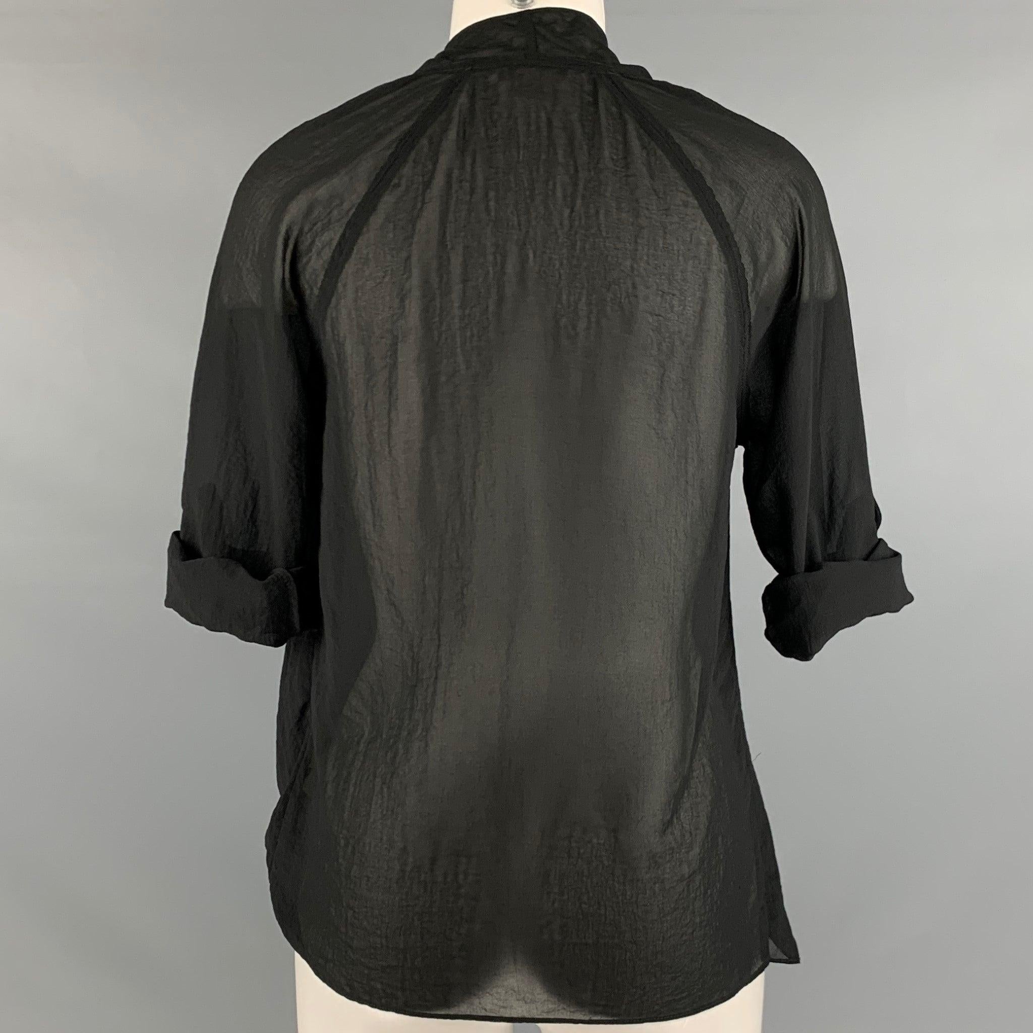 HELMUT LANG Size S Black Polyester V Neck Casual Top In Good Condition For Sale In San Francisco, CA