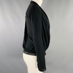 HELMUT LANG Size S Black Viscose Blend V-Neck Casual Top