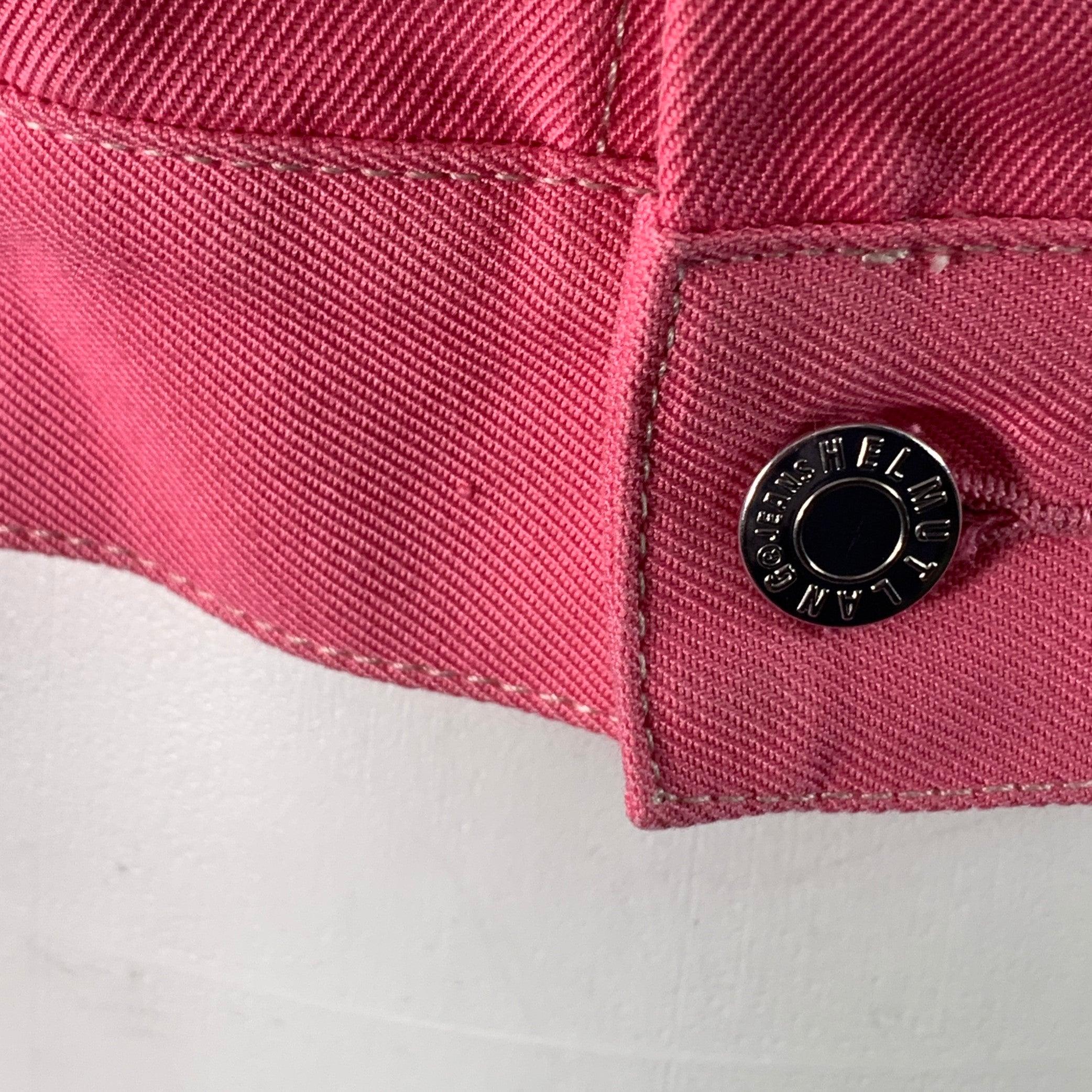 Women's HELMUT LANG Size S Femme Trucker Pink Cotton Blend Cropped Denim Jacket For Sale