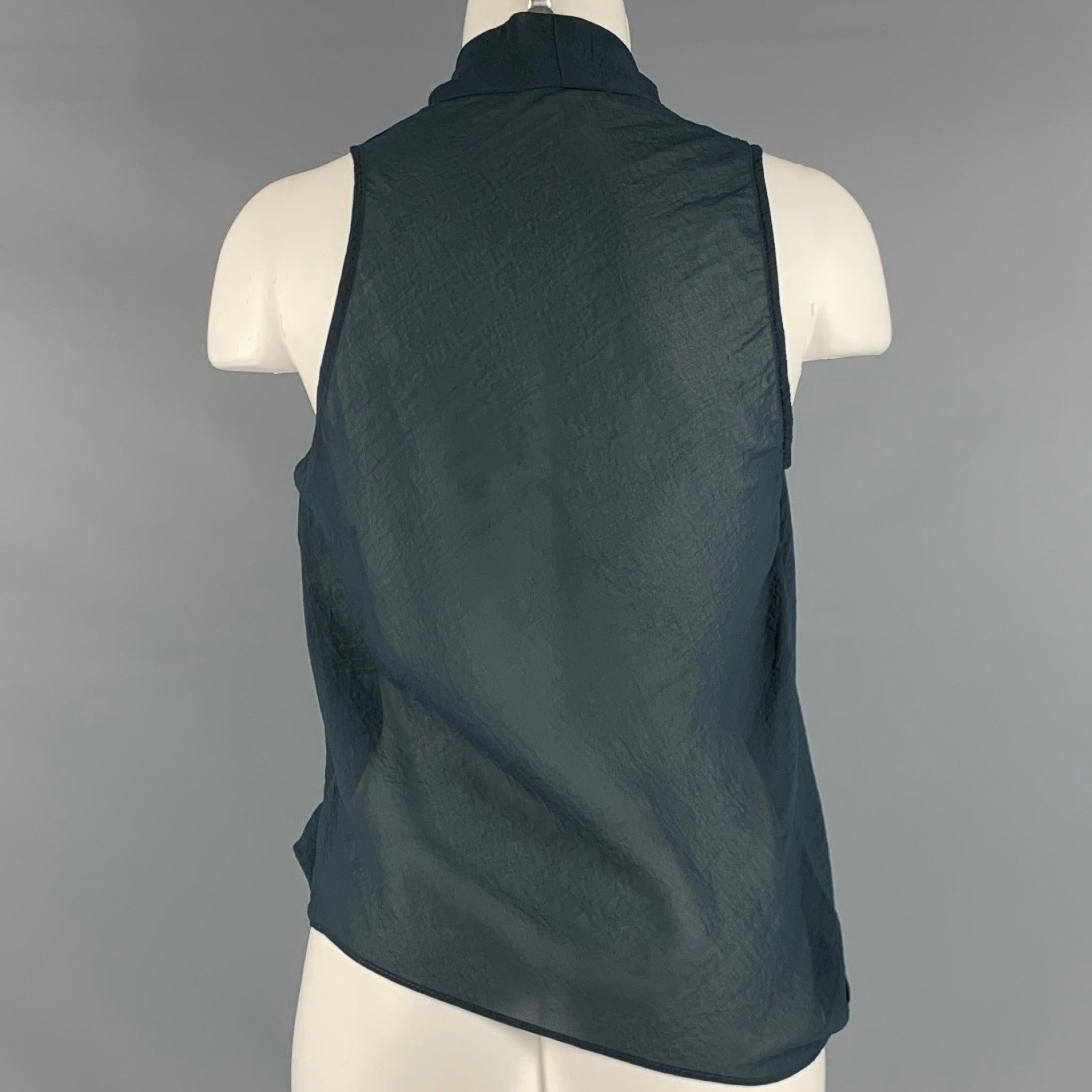 HELMUT LANG Size S Grey Polyester Sleeveless Casual Top In Good Condition For Sale In San Francisco, CA