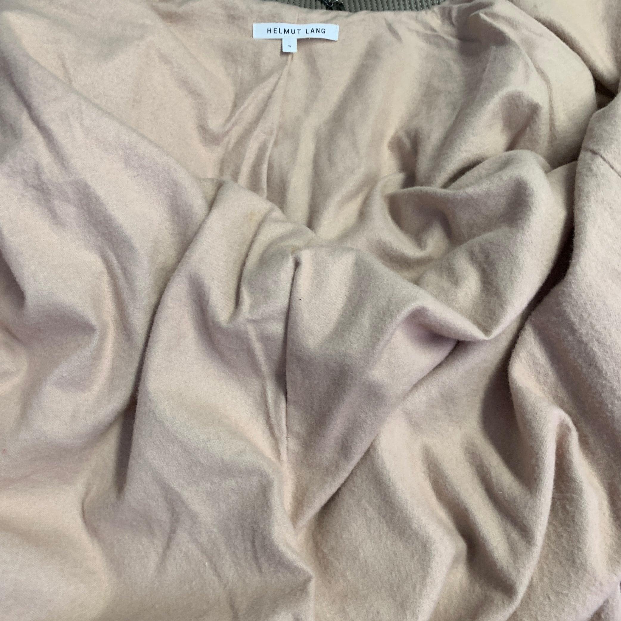 HELMUT LANG Taille S Veste bombardier zippée en fausse fourrure polyester texturé gris en vente 2