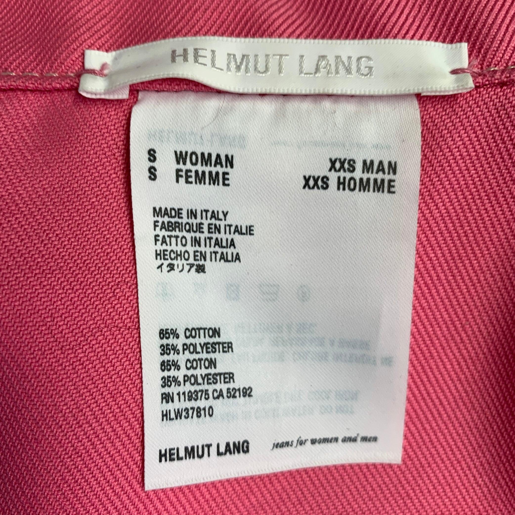 Women's HELMUT LANG Size S Pink Cotton Blend Trucker Jacket For Sale