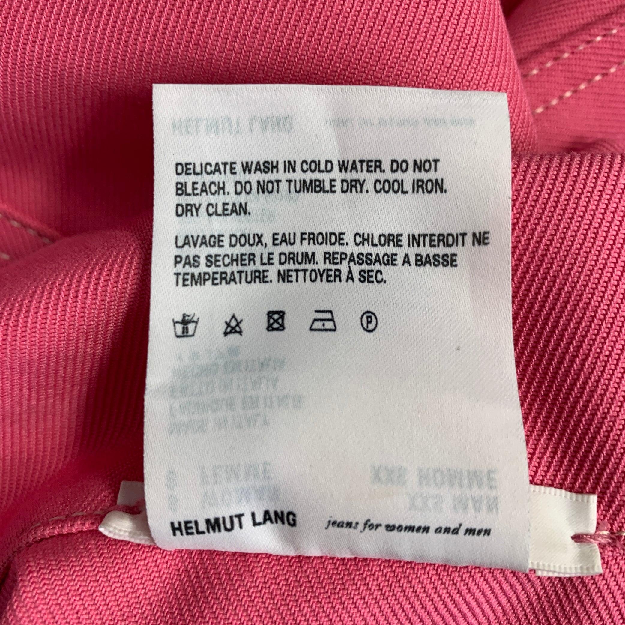HELMUT LANG Size S Pink Cotton Blend Trucker Jacket For Sale 1