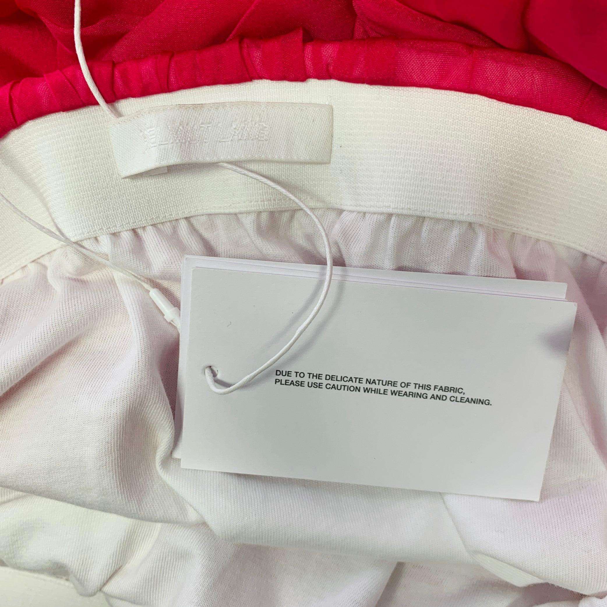 Women's HELMUT LANG Size S Pink Silk Bubble Hem Skirt For Sale