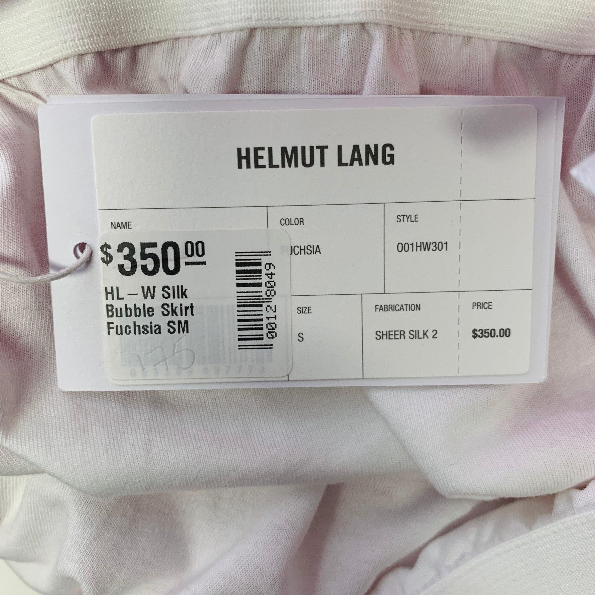 HELMUT LANG Size S Pink Silk Bubble Hem Skirt For Sale 1