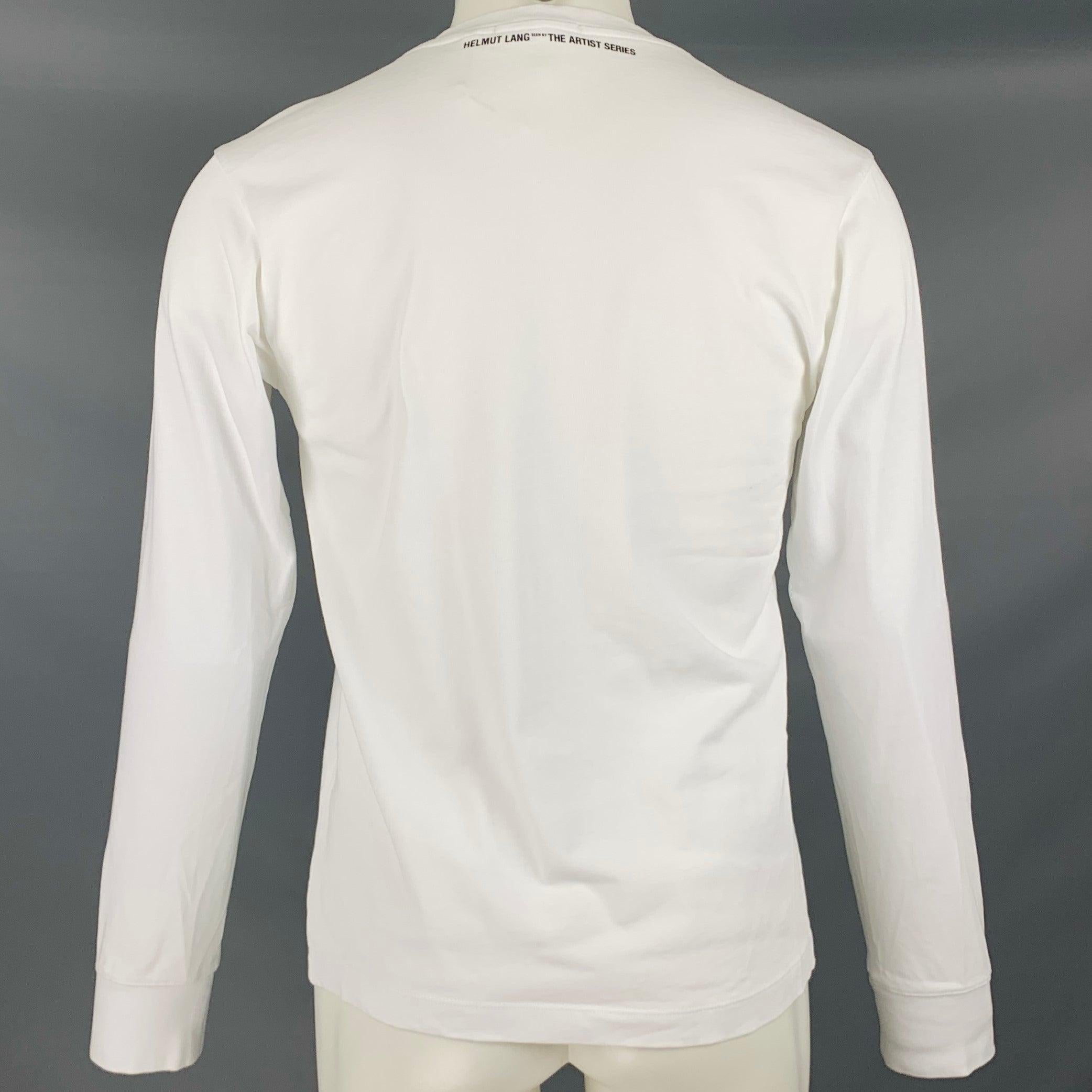 Men's HELMUT LANG Size S White Mark Morrisroe Print Cotton Crew Neck T-shirt For Sale