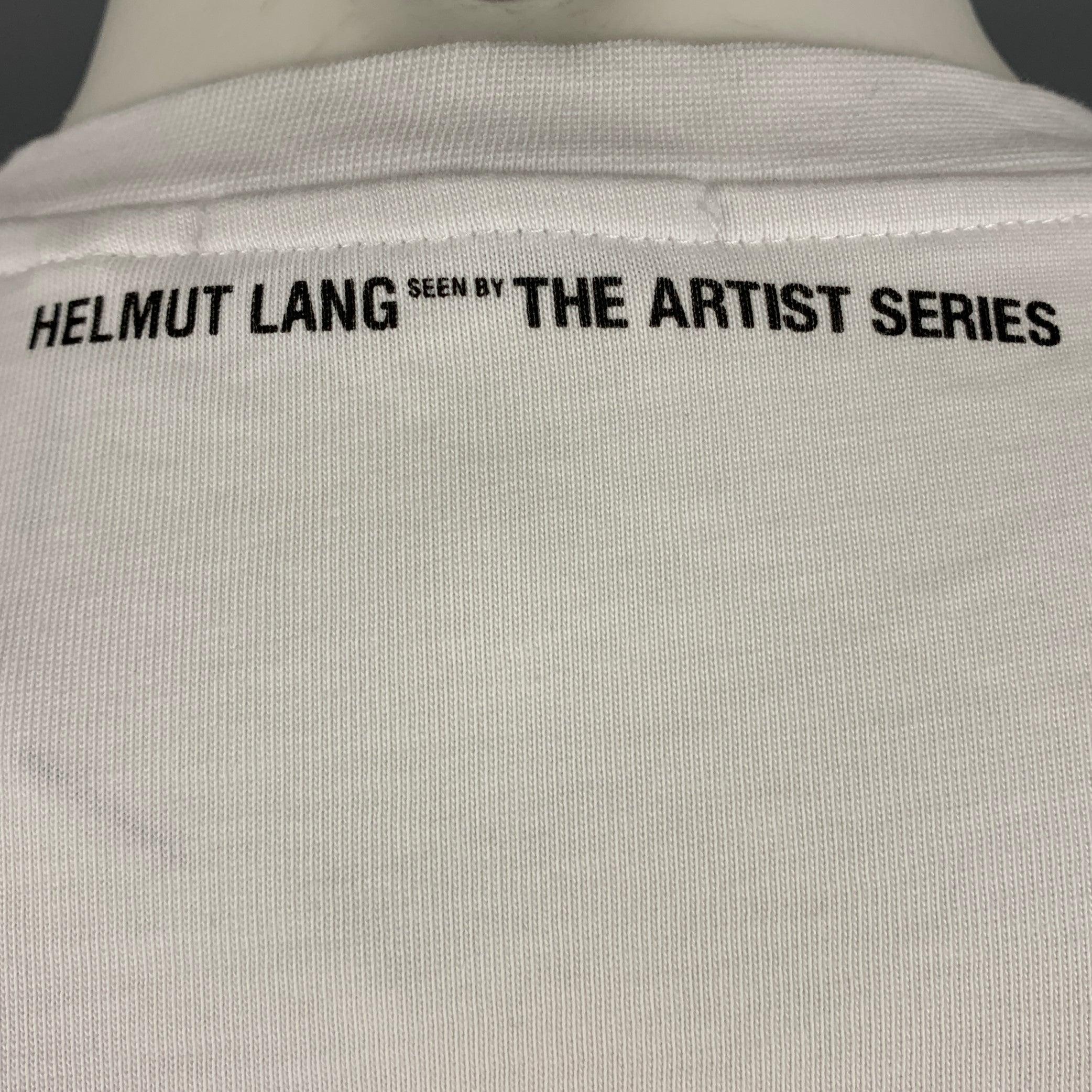HELMUT LANG Size S White Mark Morrisroe Print Cotton Crew Neck T-shirt For Sale 1