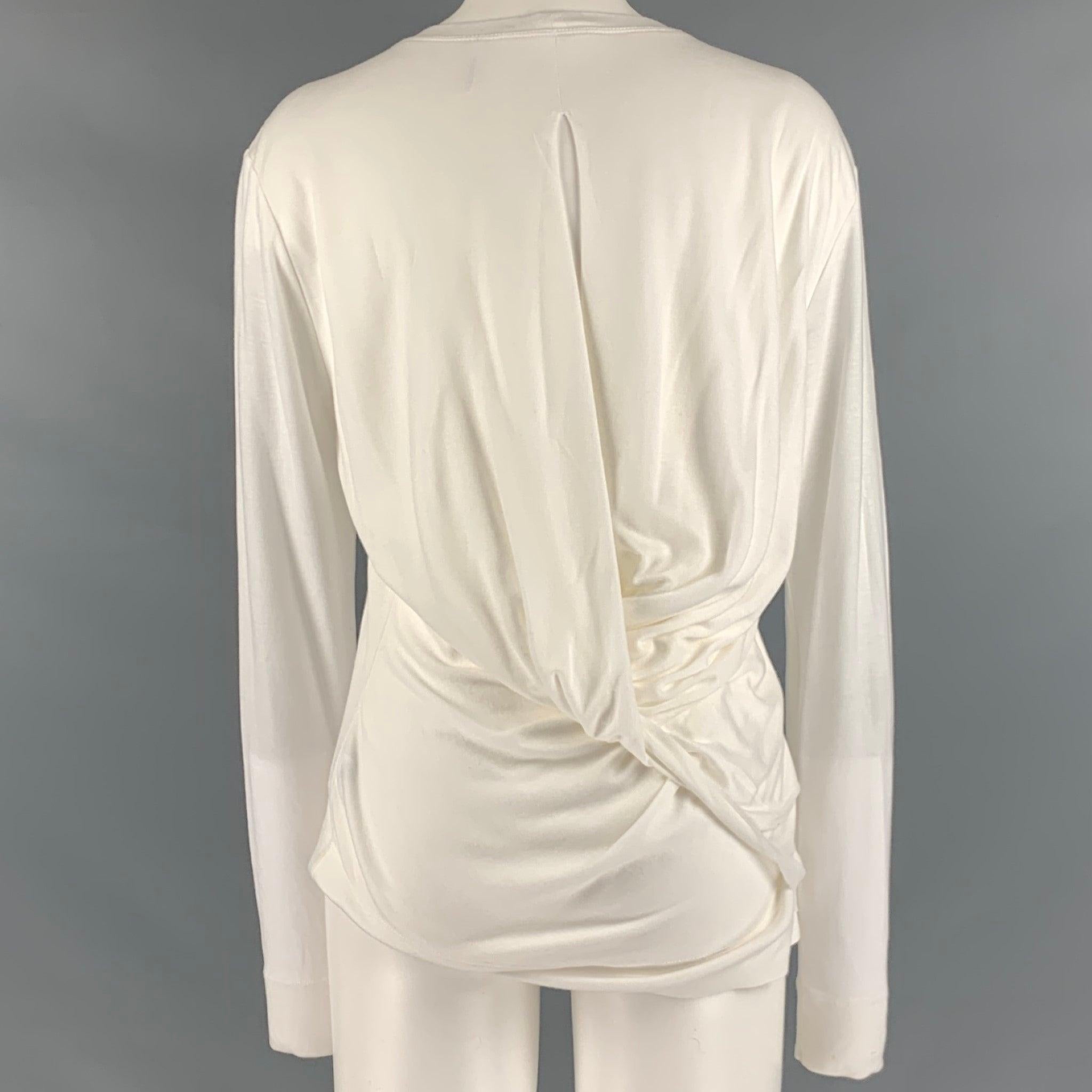 HELMUT LANG Size S White Tencel Open Back Casual Top In Good Condition For Sale In San Francisco, CA