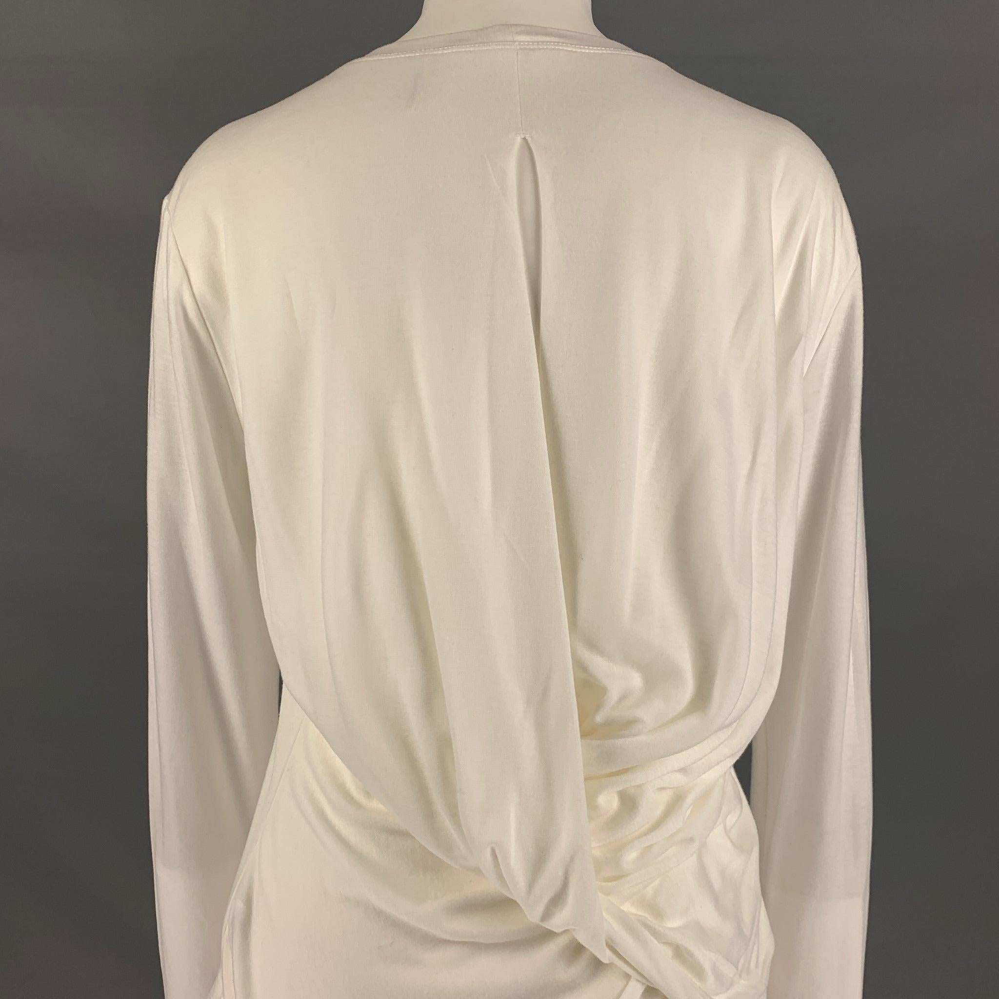 Women's HELMUT LANG Size S White Tencel Open Back Casual Top For Sale