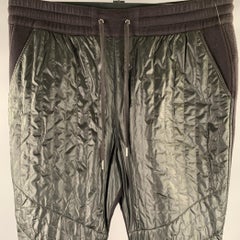HELMUT LANG Size XL Black Quilted Polyester Cotton Joggers Casual Pants