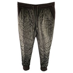 HELMUT LANG Size XL Black Quilted Polyester Cotton Joggers Casual Pants