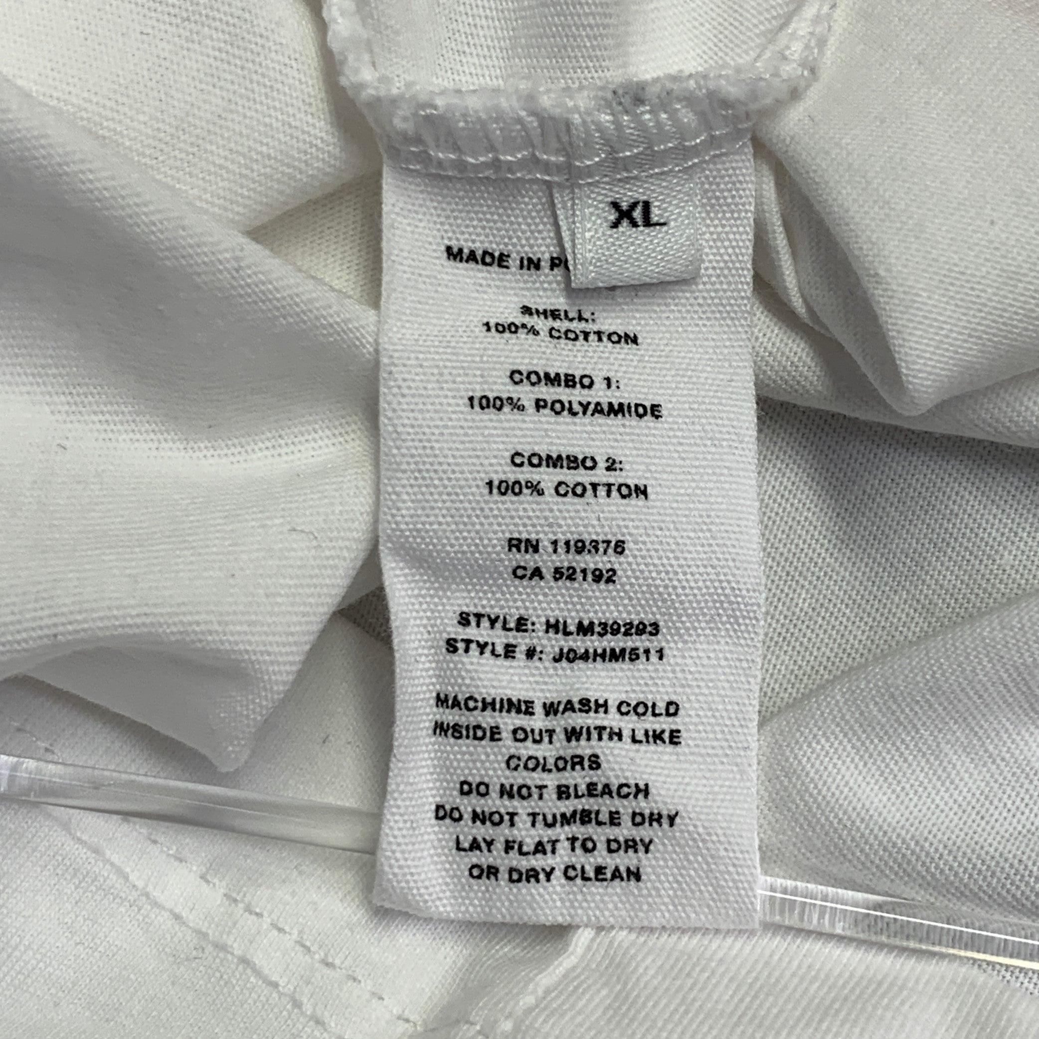HELMUT LANG Size XL White Cotton Blend Chiffon Double Layer Crew Neck Pullover For Sale 5