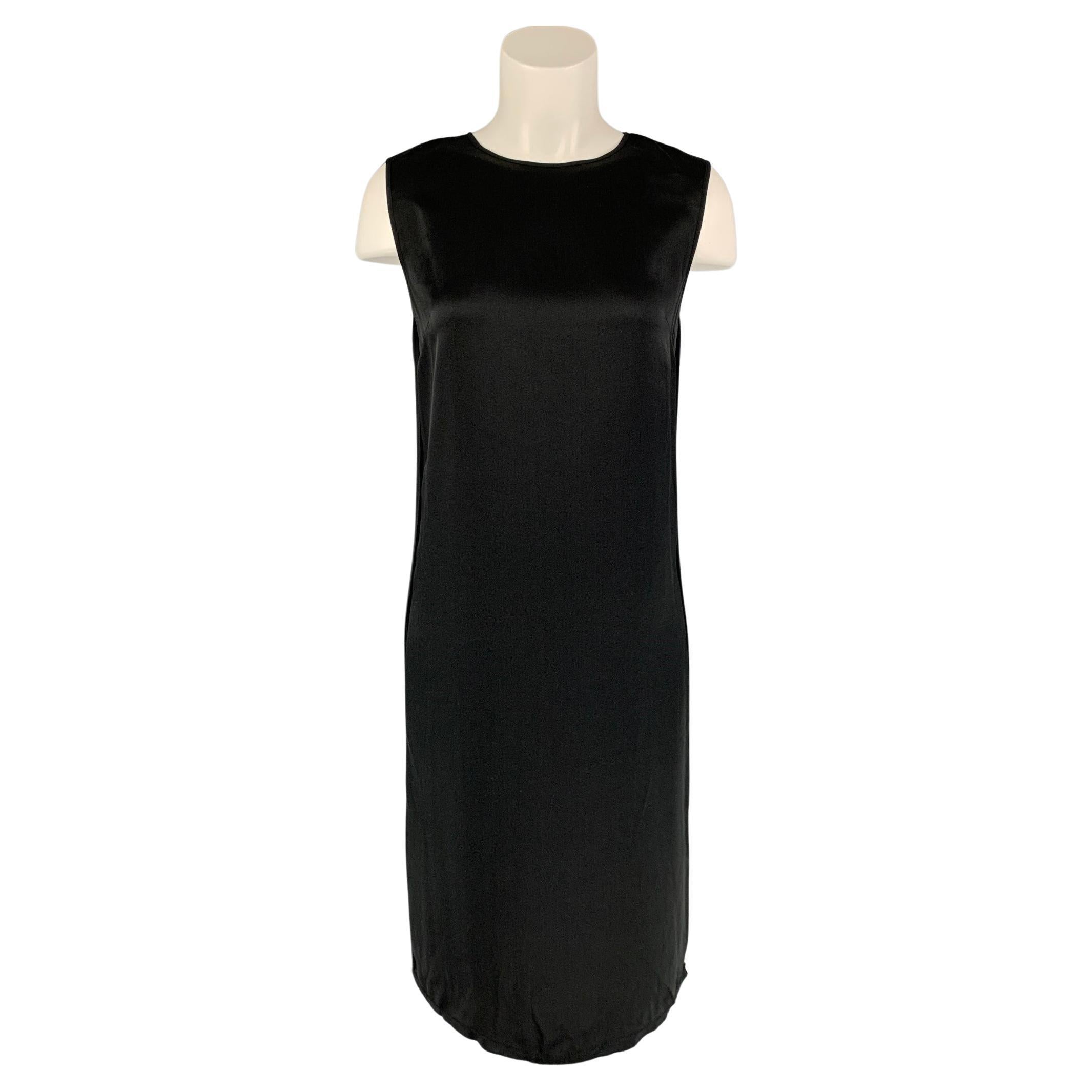 HELMUT LANG Size XS Black Silk Shift Mid-Calf Dress