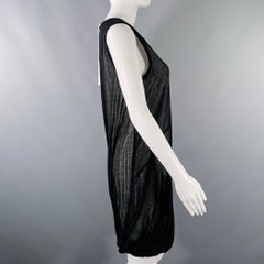 HELMUT LANG Size XS Black White Cotton Layered Bubble Hem Dress