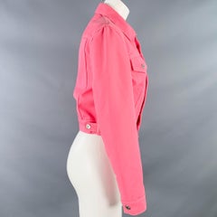 HELMUT LANG Size XS Femme Trucker Pink Cotton Blend Cropped Denim Jacket