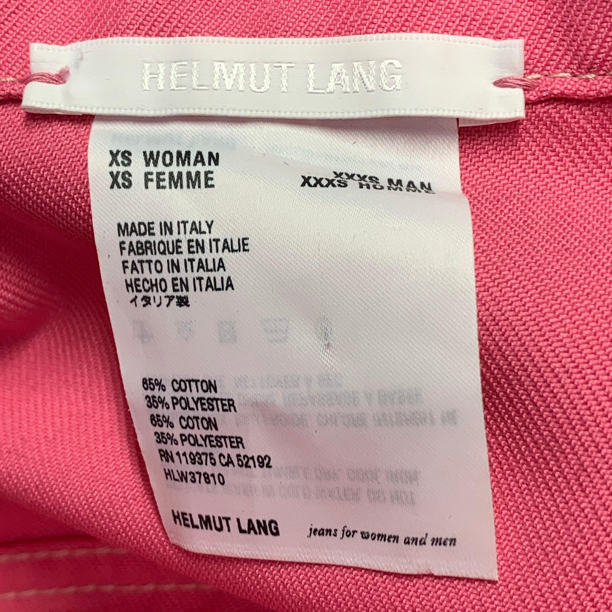 Women's HELMUT LANG Size XS Femme Trucker Pink Cotton Blend Cropped Denim Jacket For Sale
