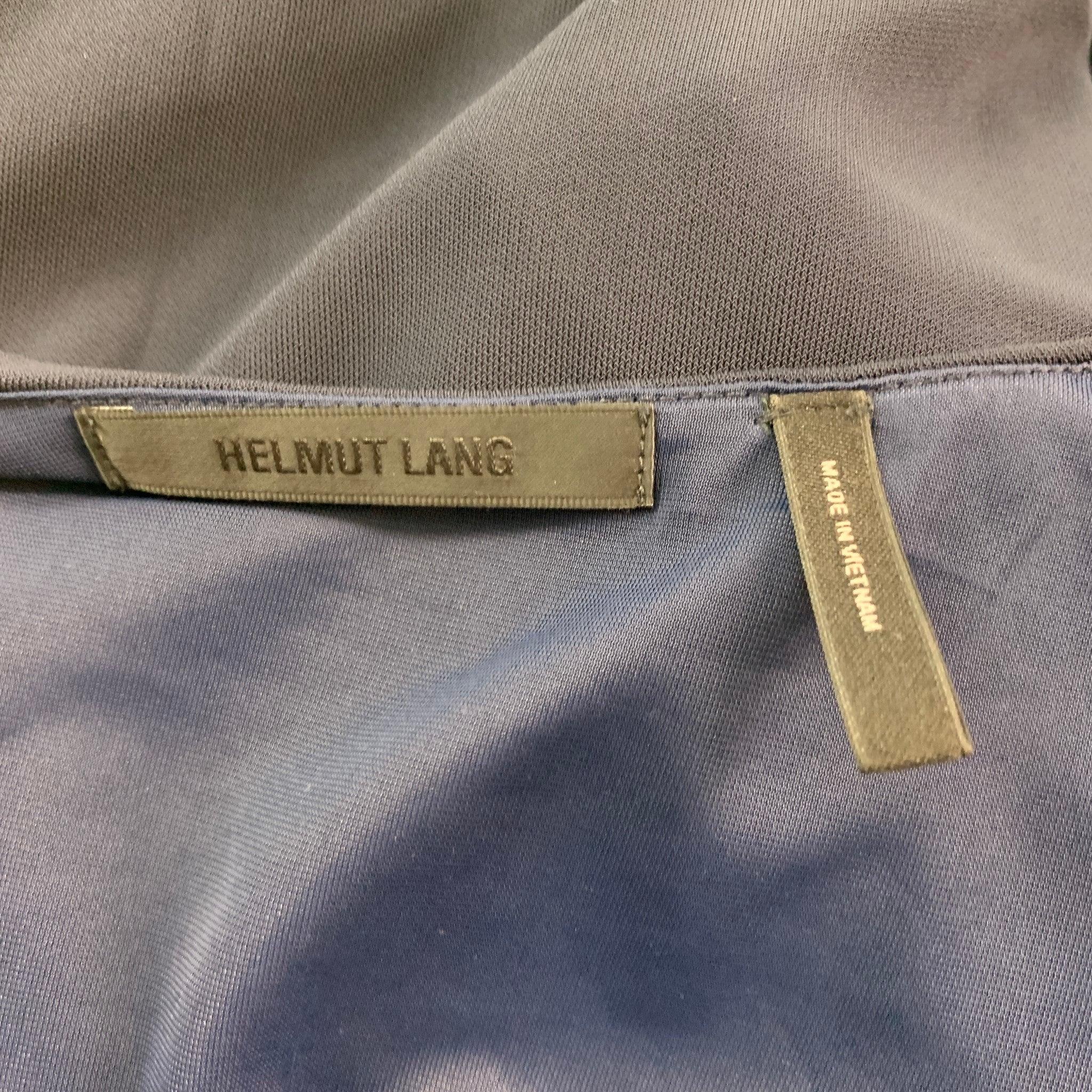 HELMUT LANG Size XS Navy Viscose V-Neck Dress For Sale 2
