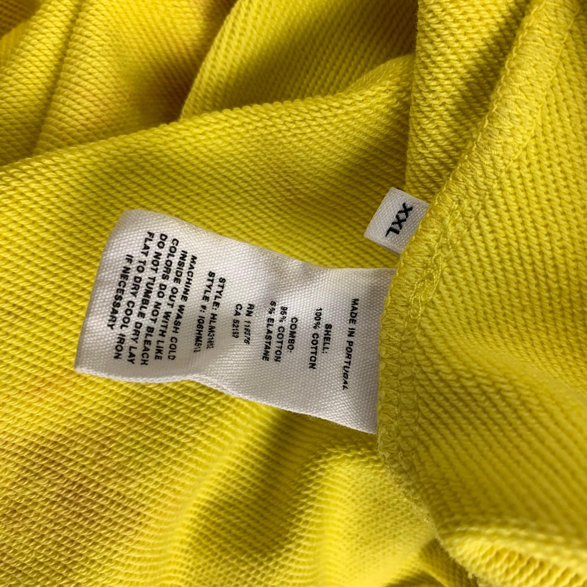 HELMUT LANG Size XXL Yellow Brown Tie Dye Cotton Crew-Neck Sweatshirt For Sale 1