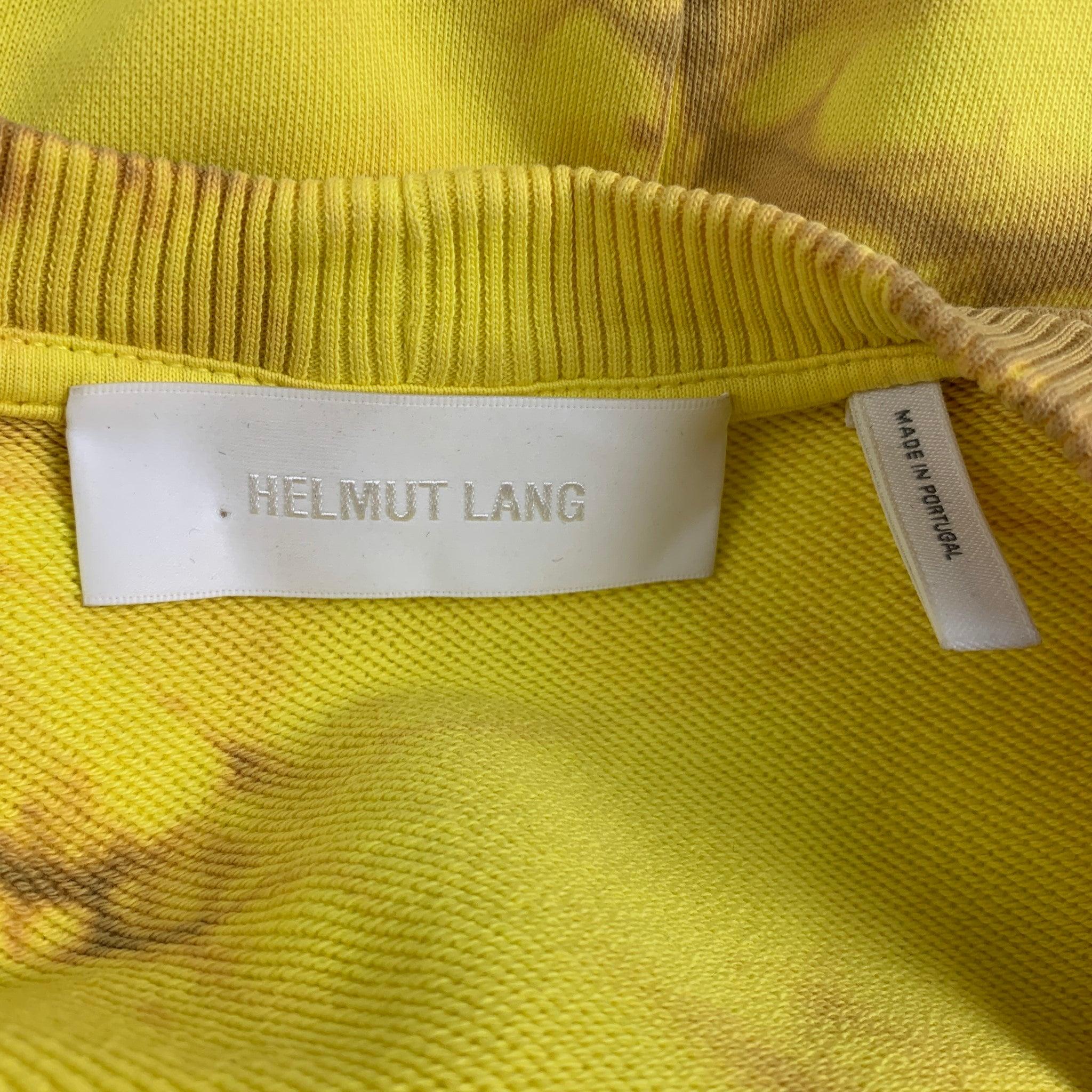 HELMUT LANG Size XXL Yellow Brown Tie Dye Cotton Crew-Neck Sweatshirt For Sale 2