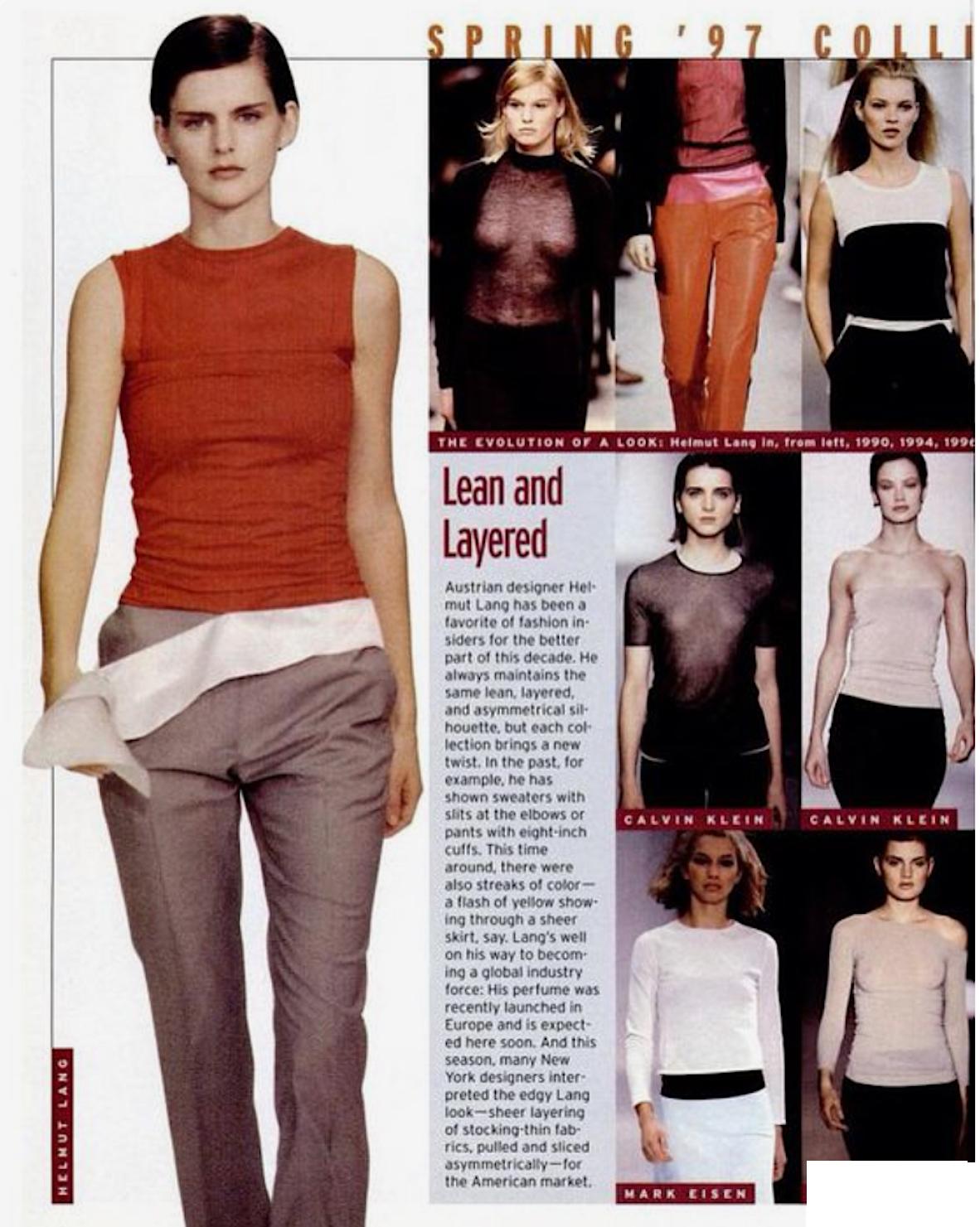 Women's Helmut Lang spring summer 1997 runway red cotton top  For Sale