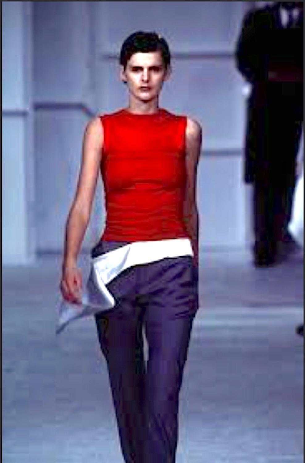 Helmut Lang spring summer 1997 runway red cotton top  For Sale 1