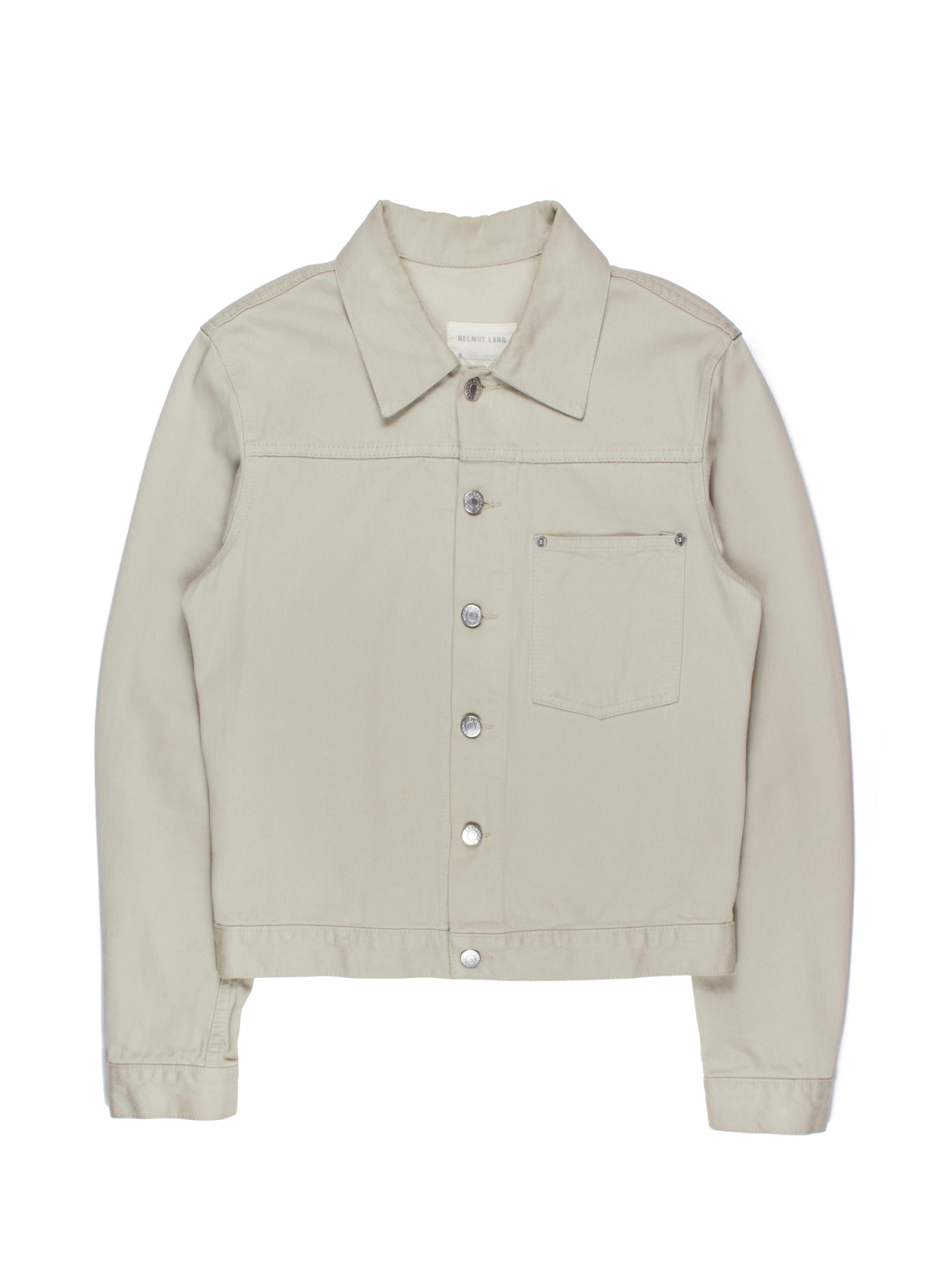 Helmut Lang SS2002 Seiden-Denim- Trucker-Jacke (Beige)