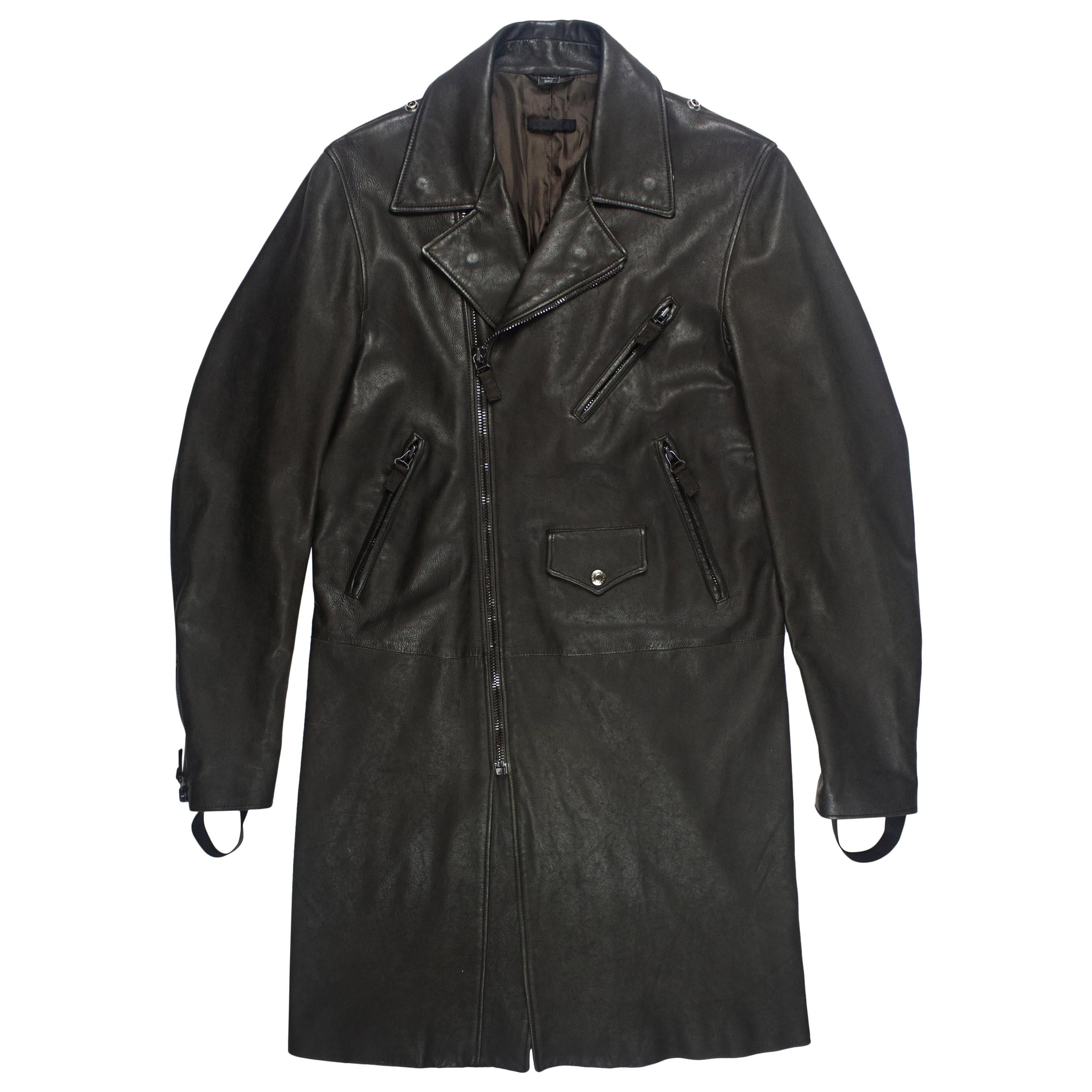 Helmut Lang SS2004 Leather Bondage Rider Coat