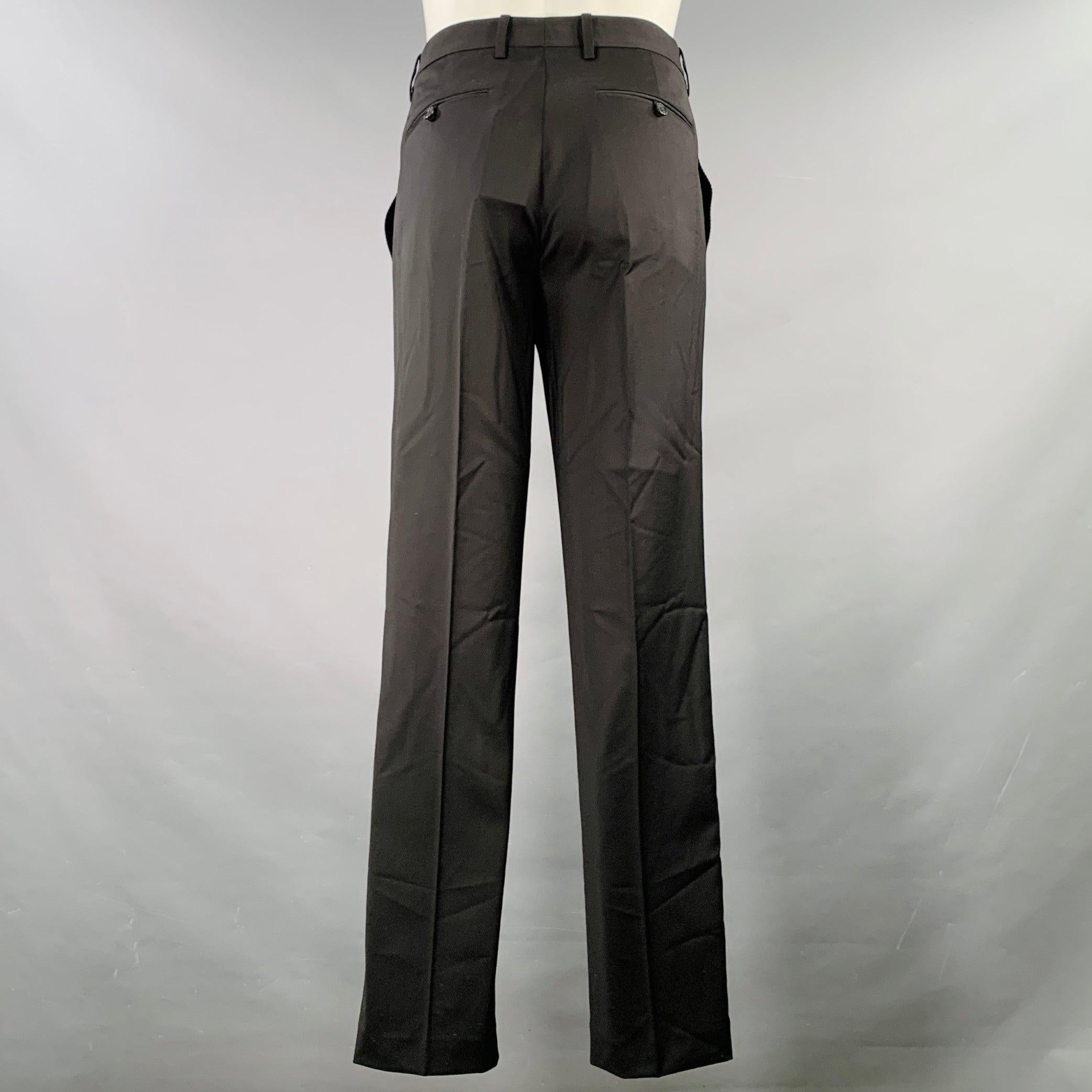 Uomo HELMUT LANG SS24 Taglia 42 Abito in lana nera con risvolto e cintura di sicurezza in vendita